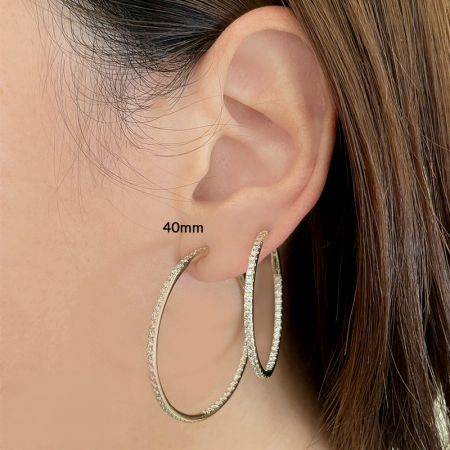 Pavé Diamond Hoops 40mm
