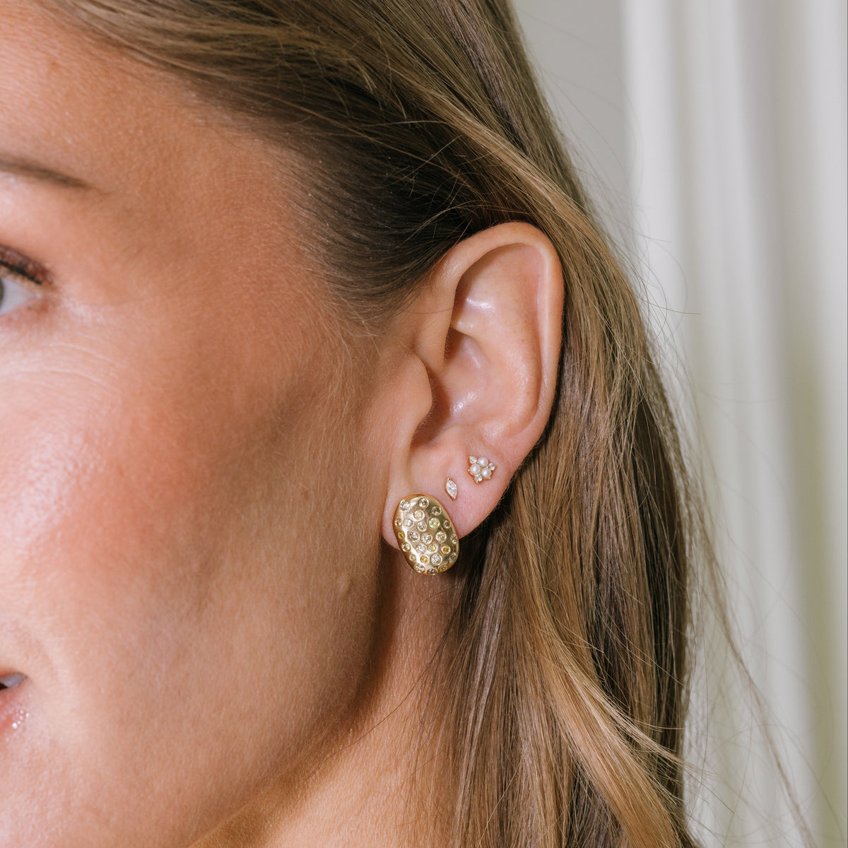 Oval Colored Diamond Earrings