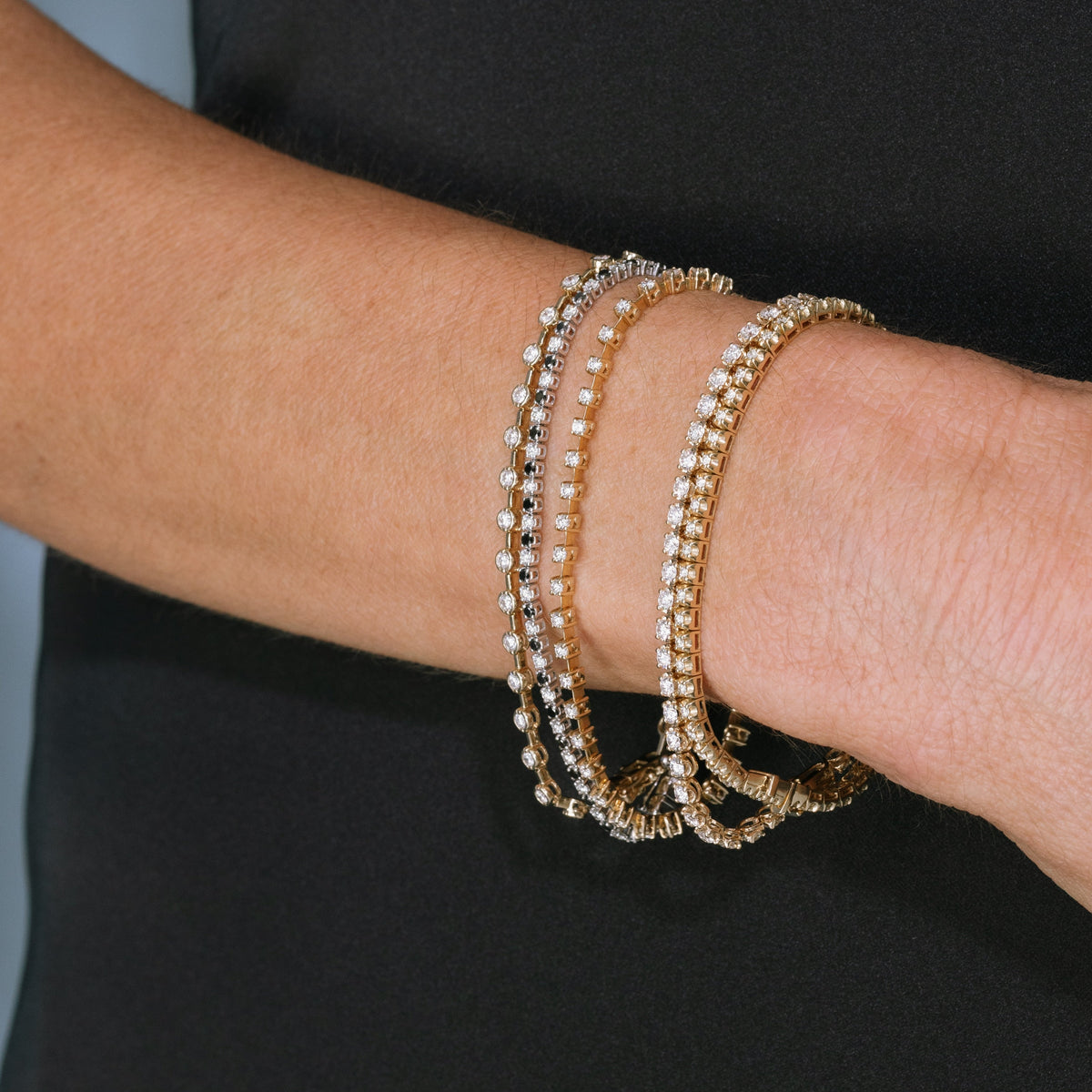 Black & White Diamond Tennis Bracelet 2.25ct