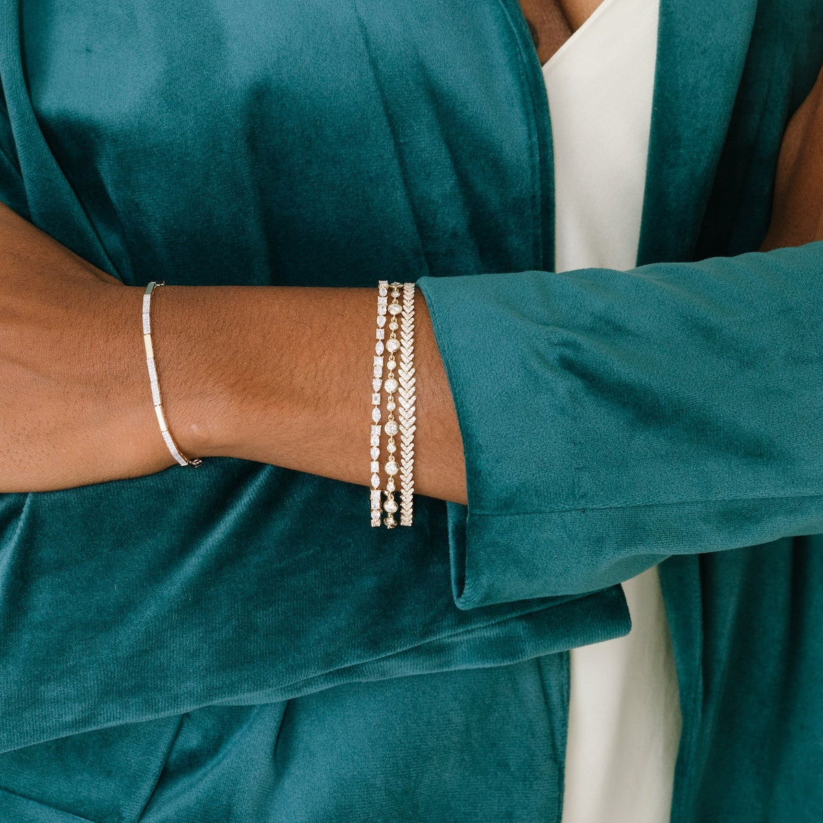 Lab-Grown Multi-Shaped Diamond Tennis Bracelet 4.33ct