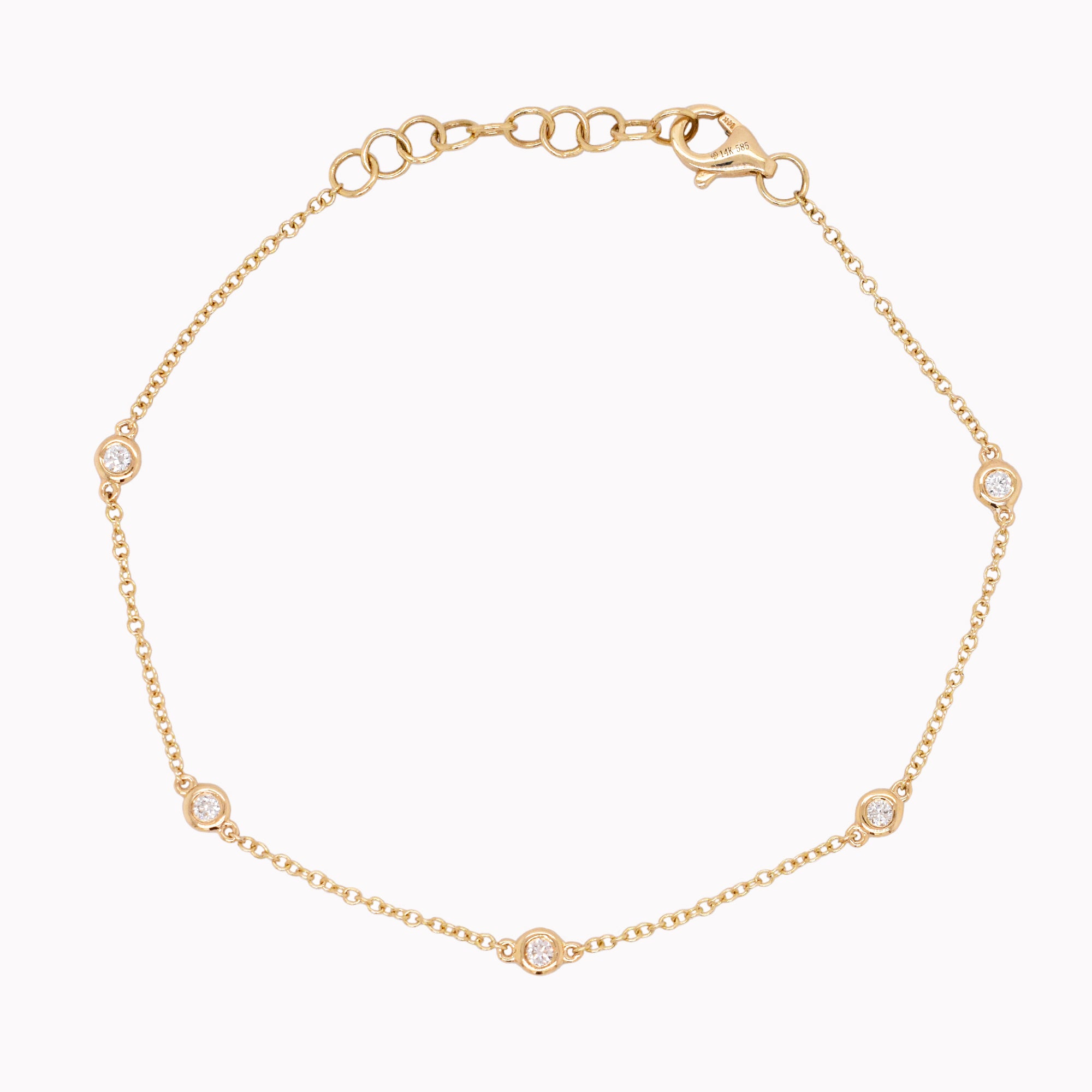 Small Bezel Diamond By The Yard Bracelet