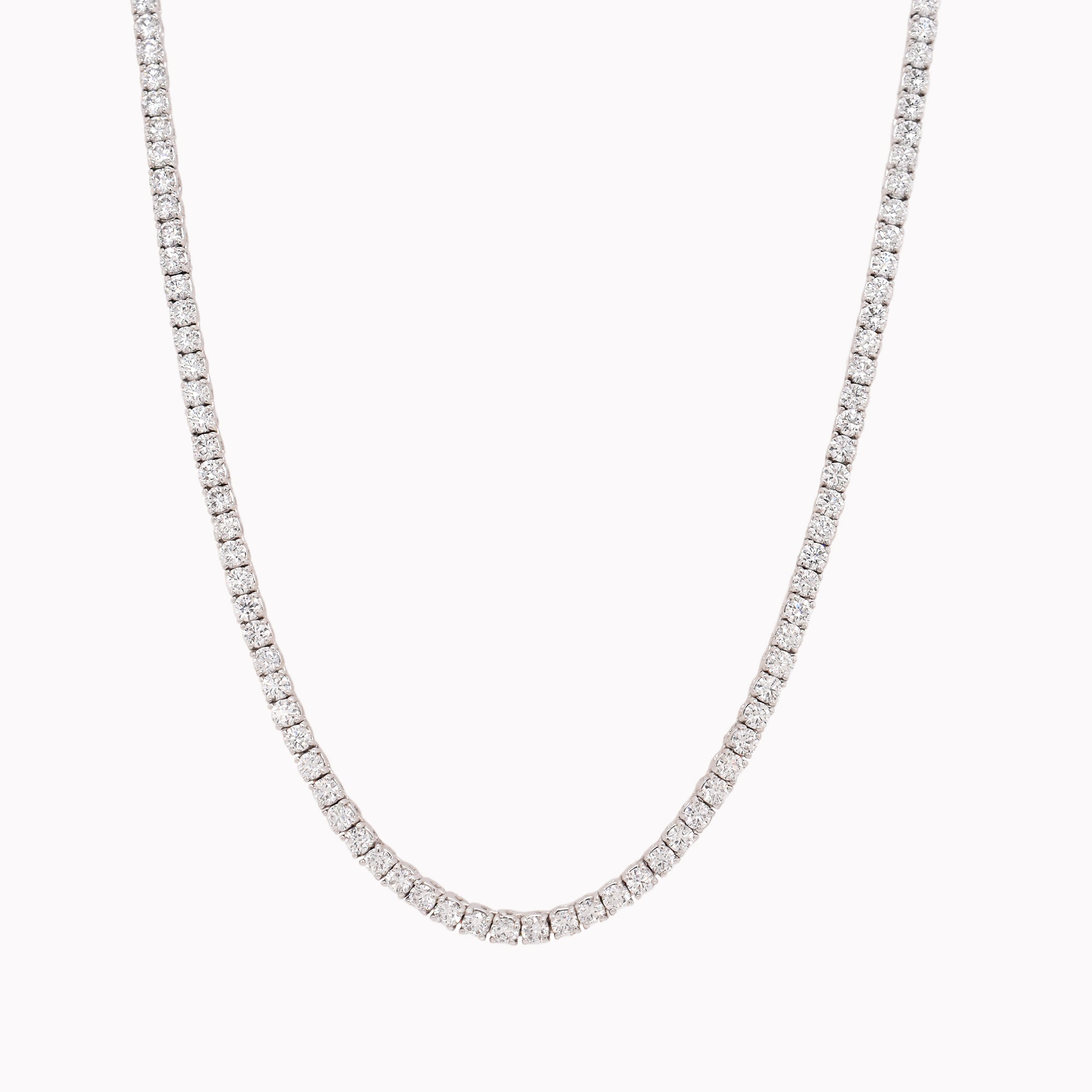 White Gold Diamond Tennis Necklace 7ct