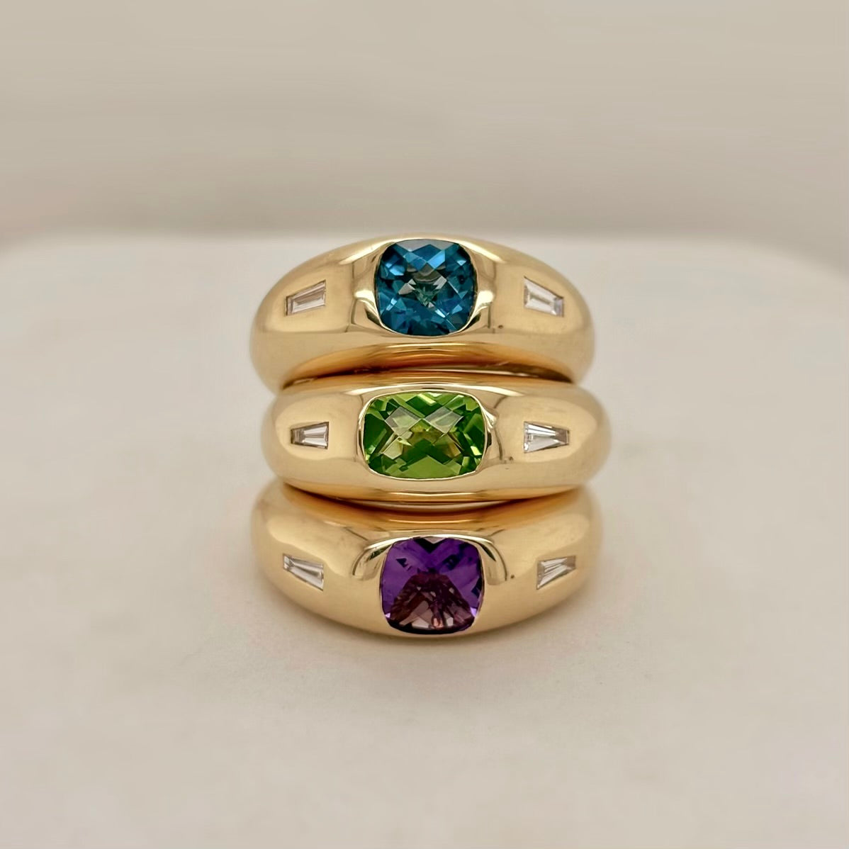 Amethyst & Diamond Dome Ring