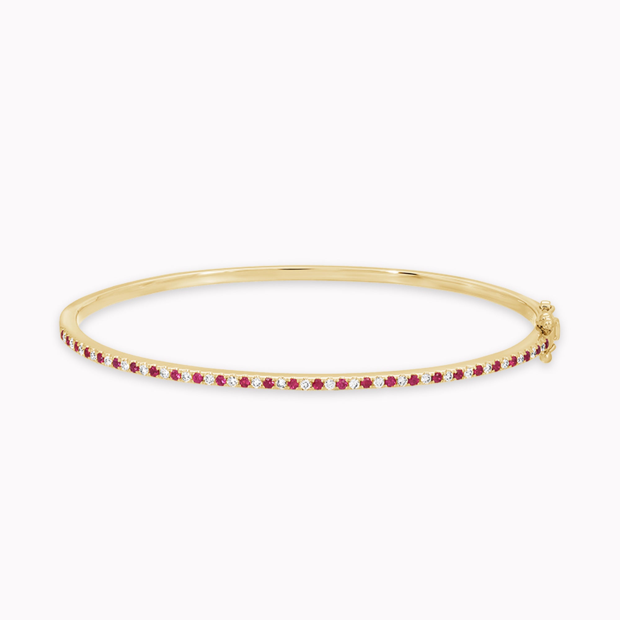 Alternating Ruby & Diamond Bangle