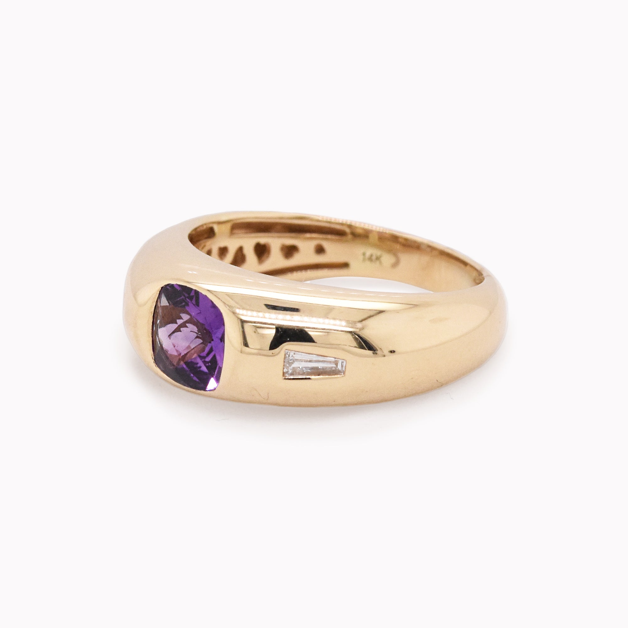Amethyst & Diamond Dome Ring