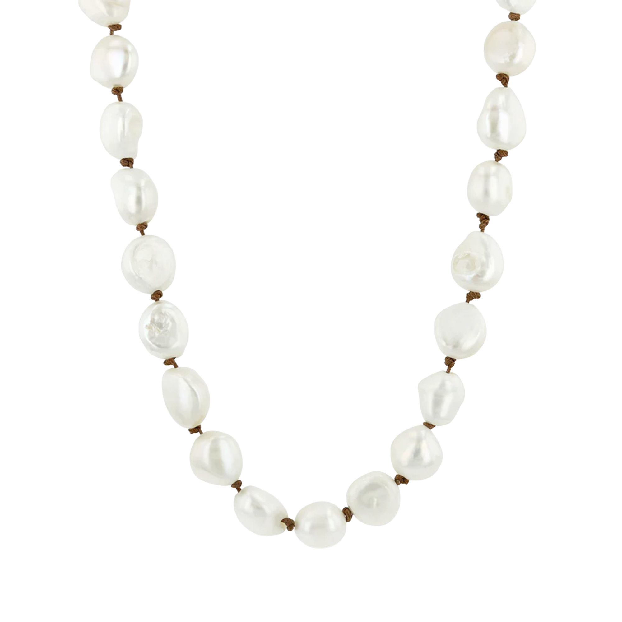 Baroque Pearl Knotted Cord Necklace