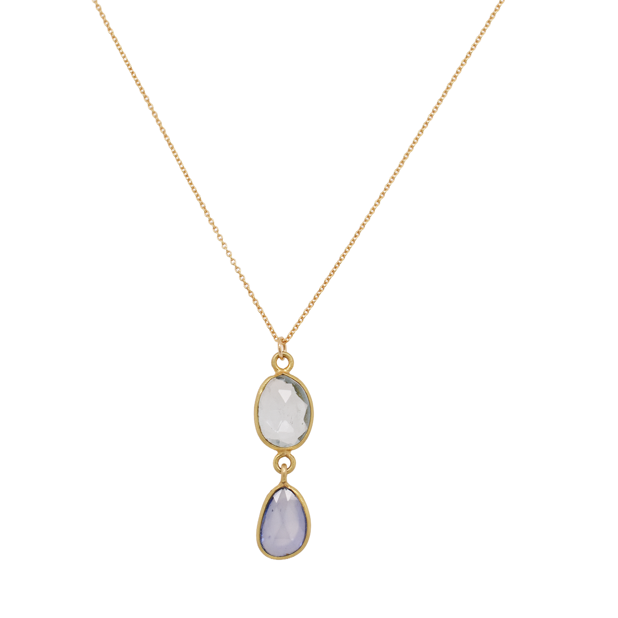 Zircon & Sapphire Dangle Necklace