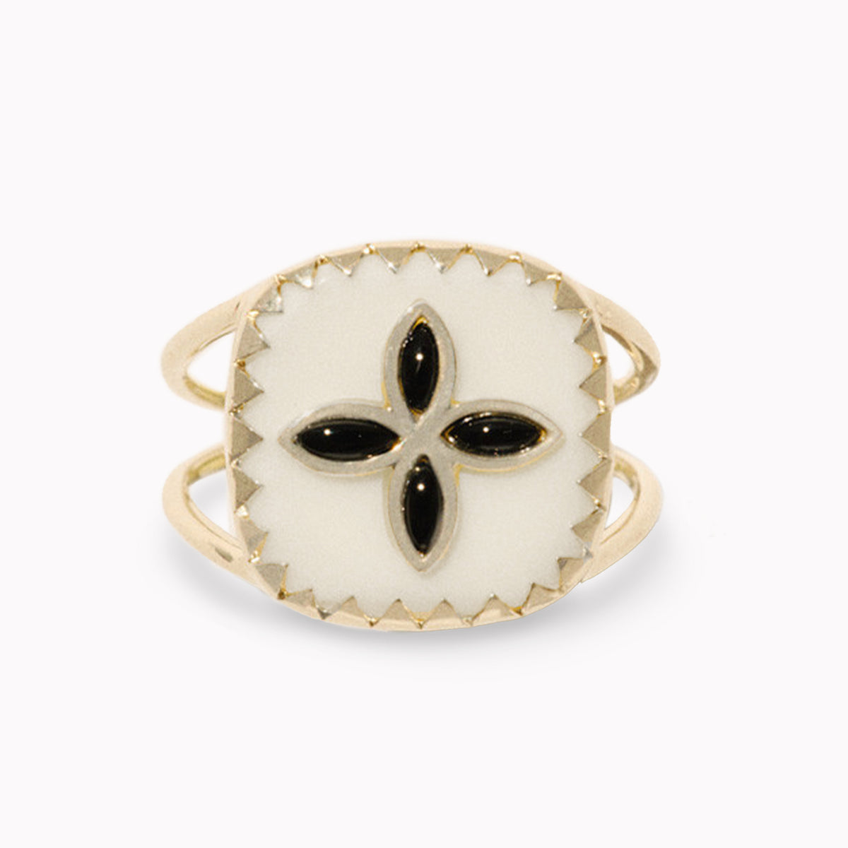 Bowie White Resin Onyx Ring