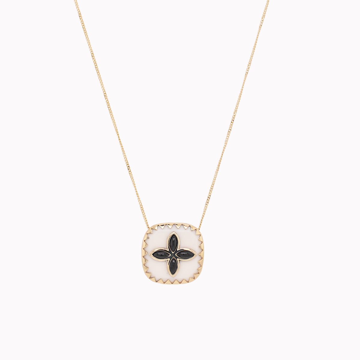 Bowie White Resin Onyx Necklace