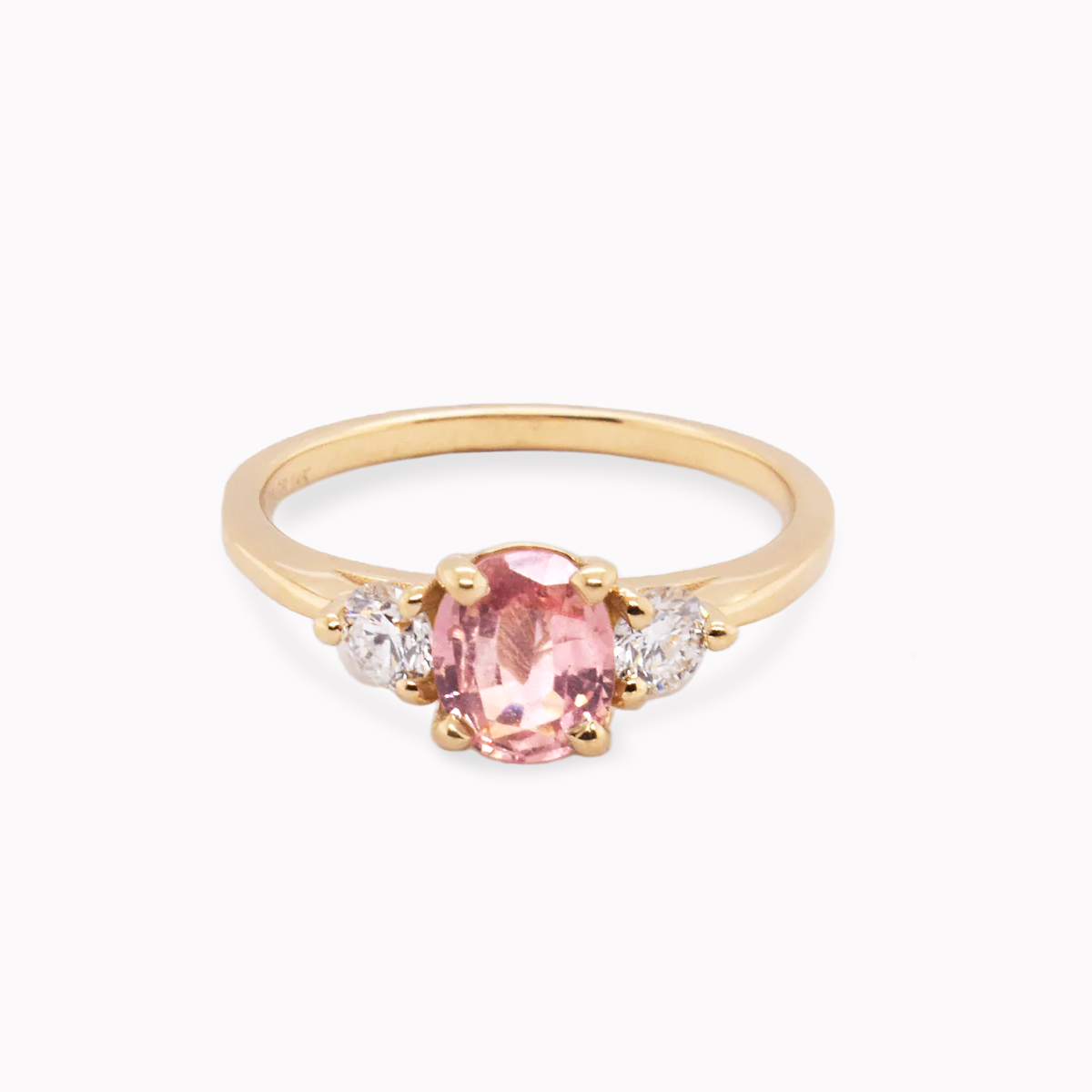 Cecile .88ct Oval Pink Sapphire Engagement Ring
