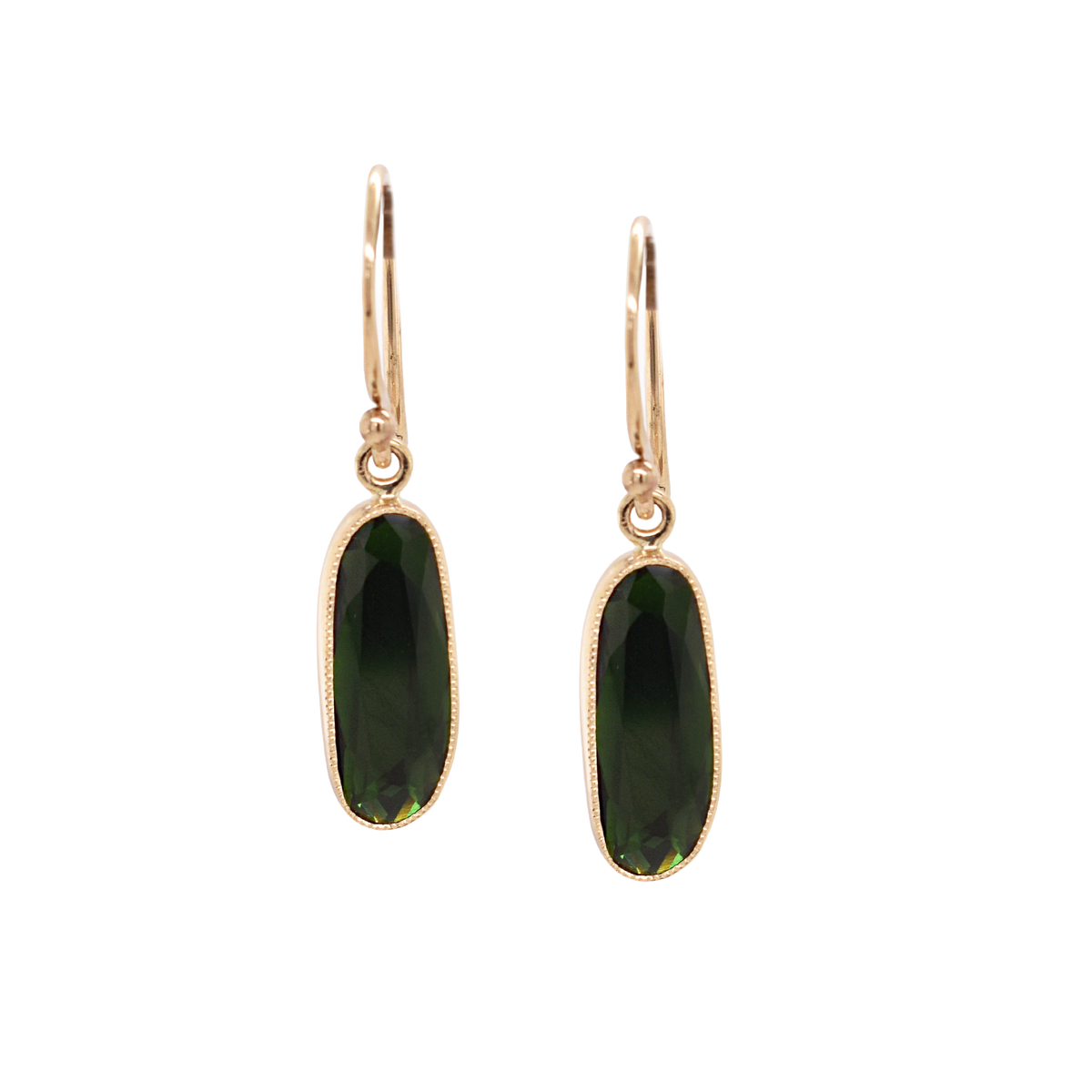 Juicy Green Tourmaline Dangle Earrings