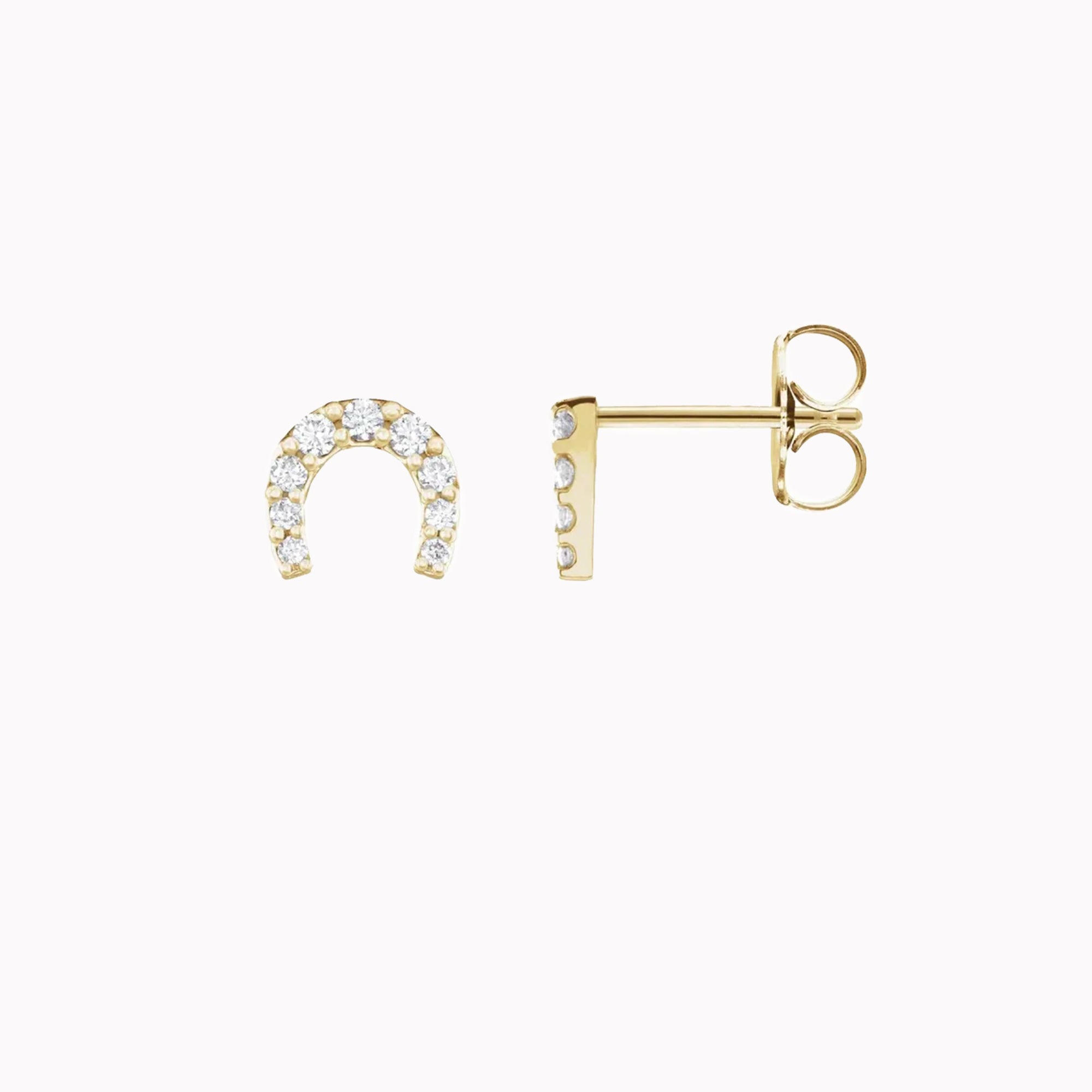 Diamond Horseshoe Studs