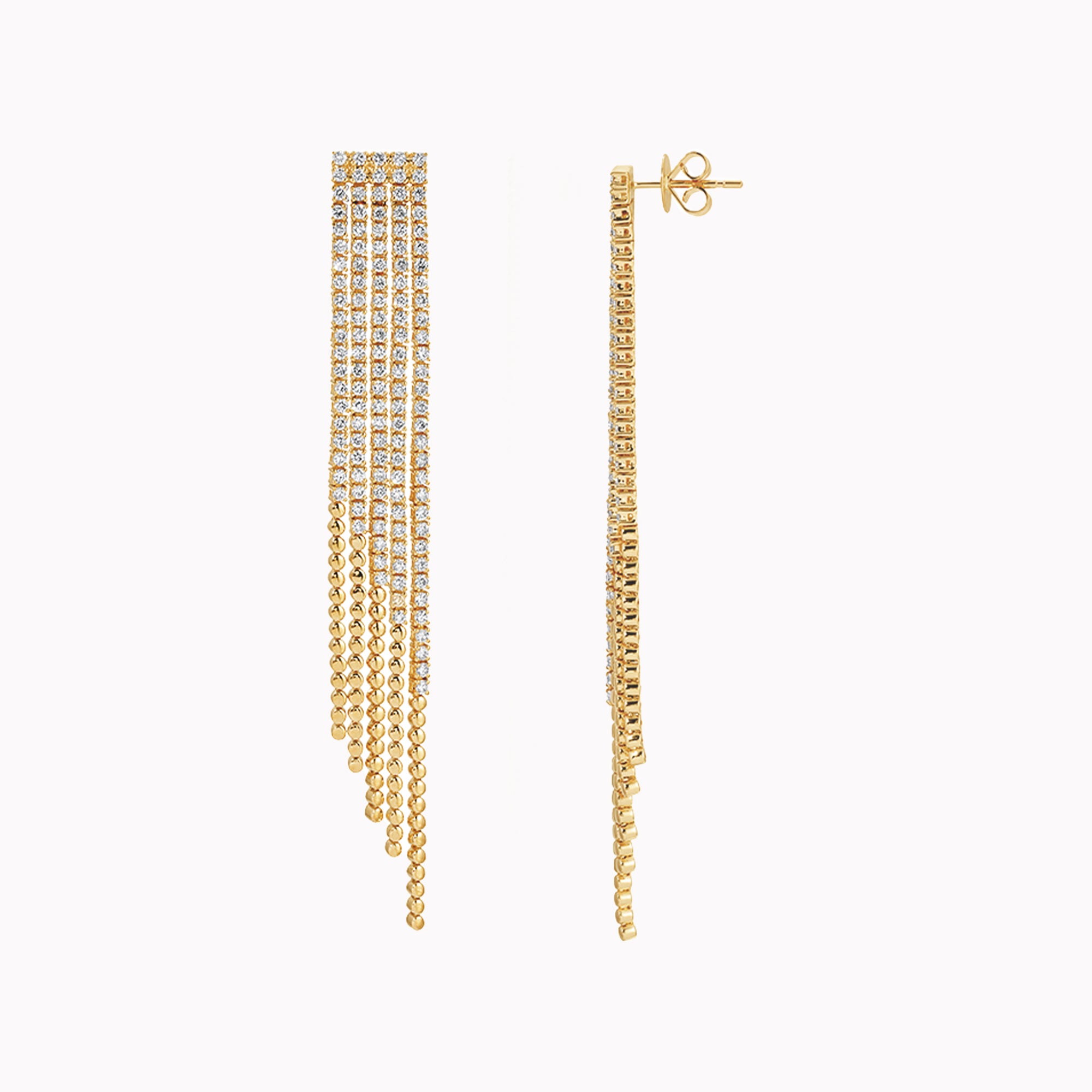 Diamond Waterfall Fringe Earrings
