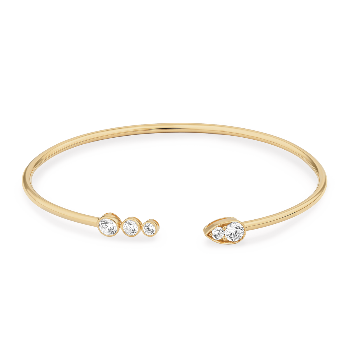 Graduating Diamond & Illusion Pear Bangle