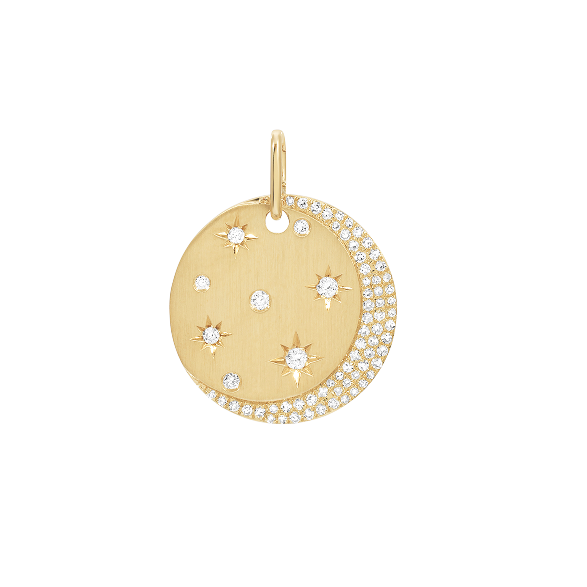 Diamond Crescent Moon & Stars Medallion