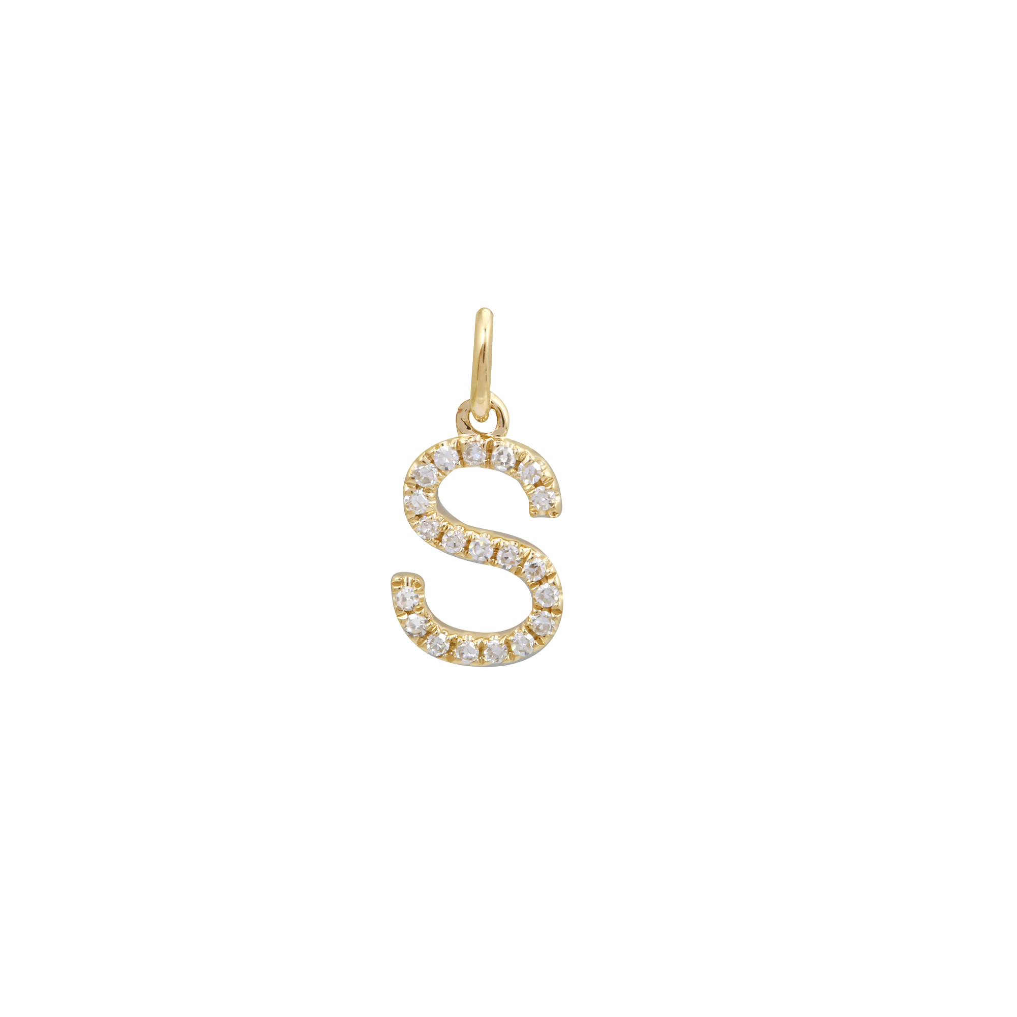 Small Pavé Diamond Initial "S" Charm
