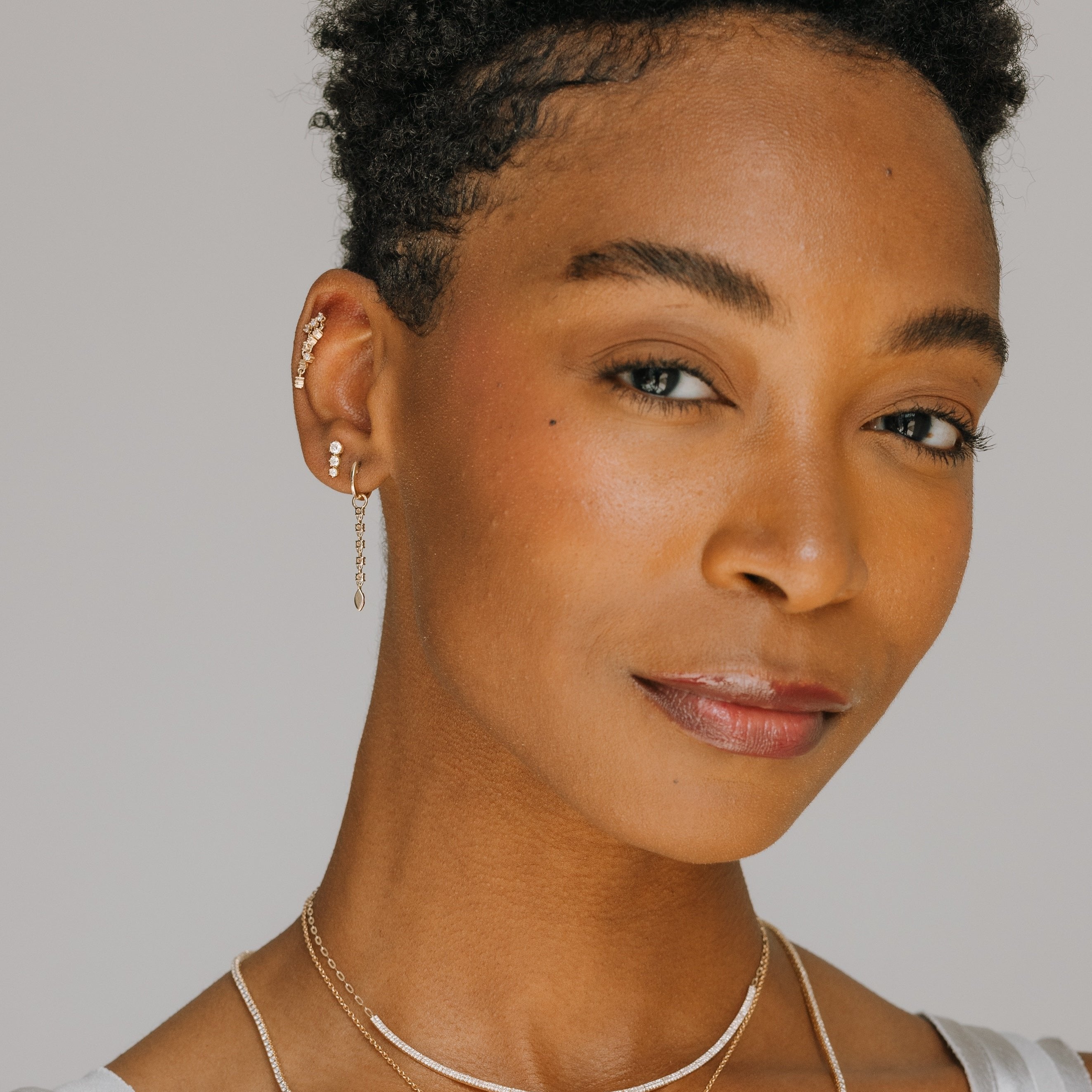 Multi Diamond Drop Dangle Earrings