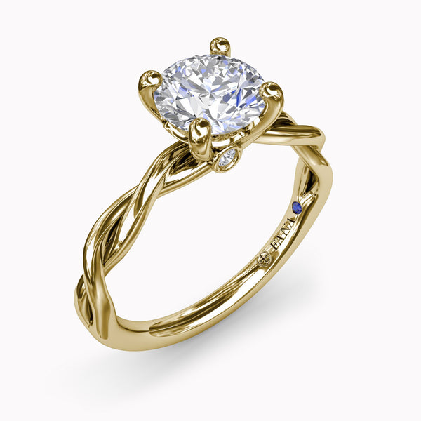 Prong-Set Twisted Engagement Ring Setting