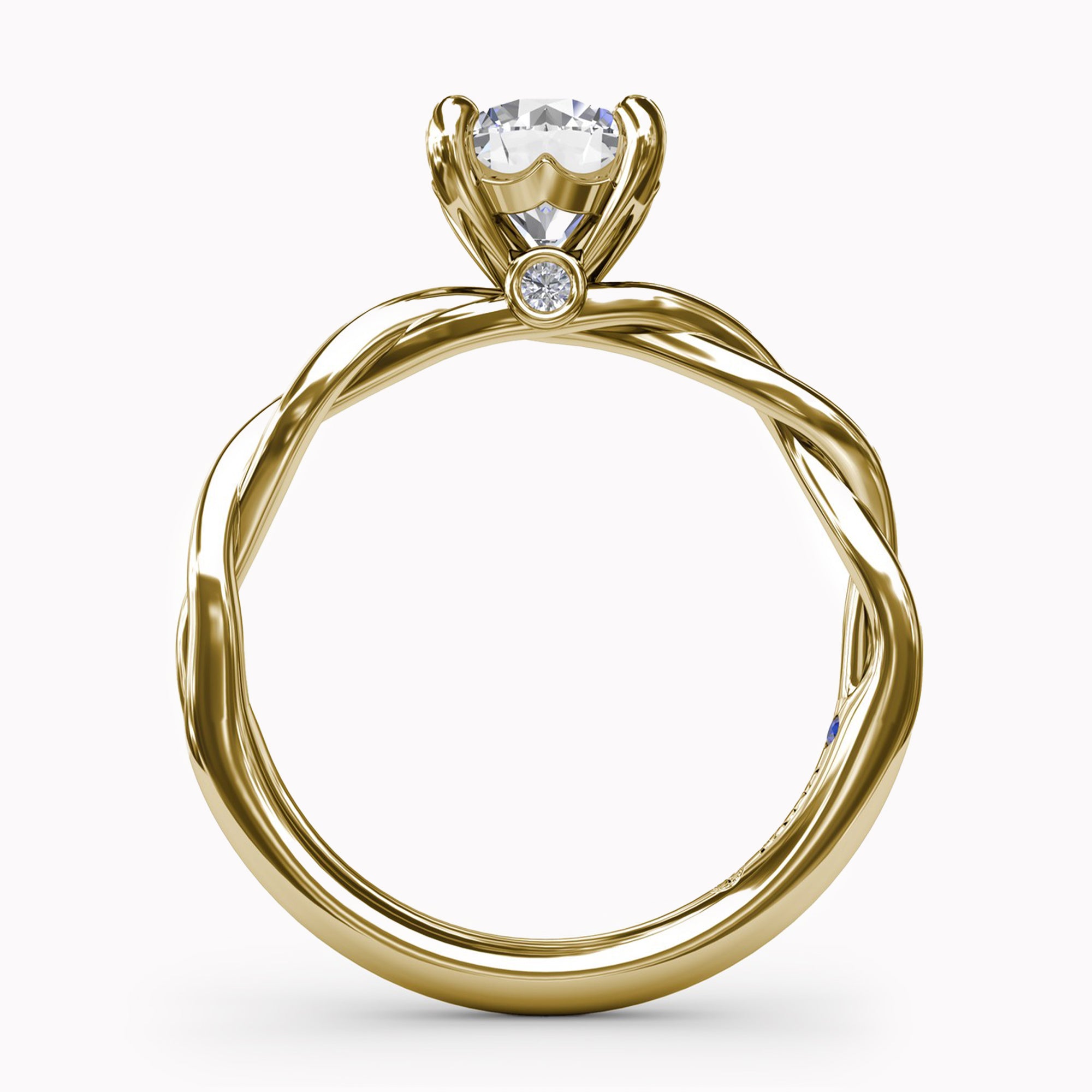 Prong-Set Twisted Engagement Ring Setting