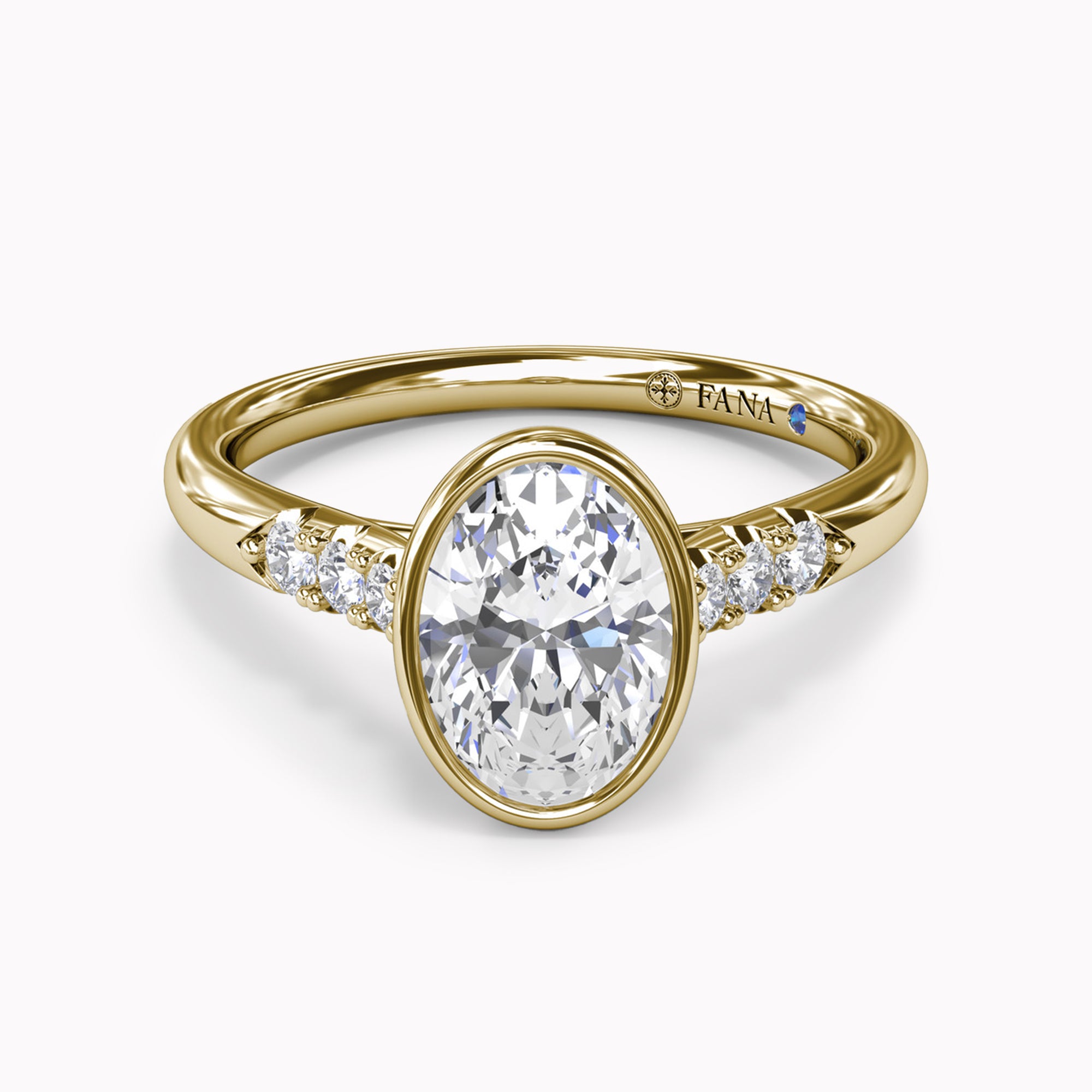 Bezel Set Side Diamonds Engagement Ring Setting