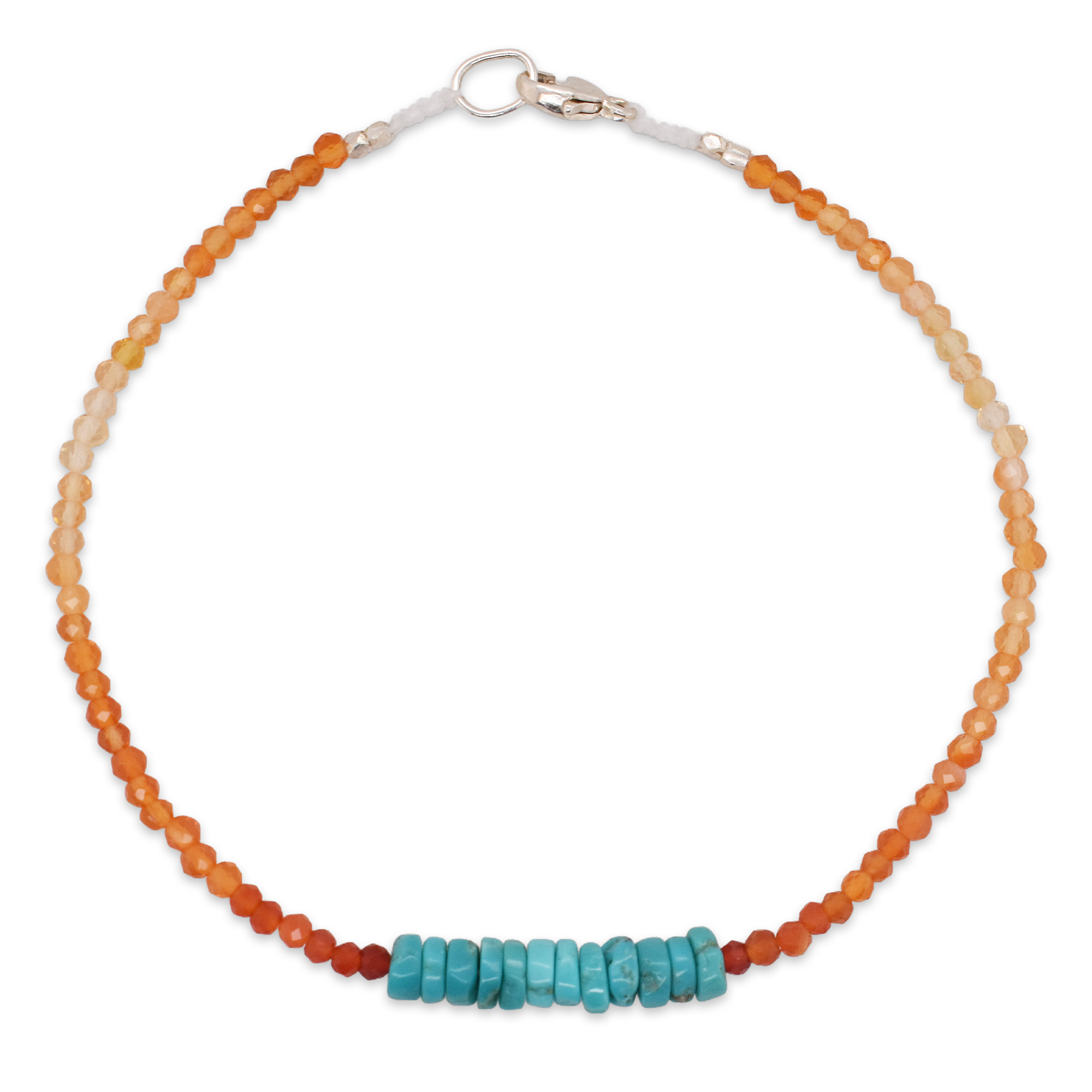 Fire Opal & Turquoise Beaded Bracelet