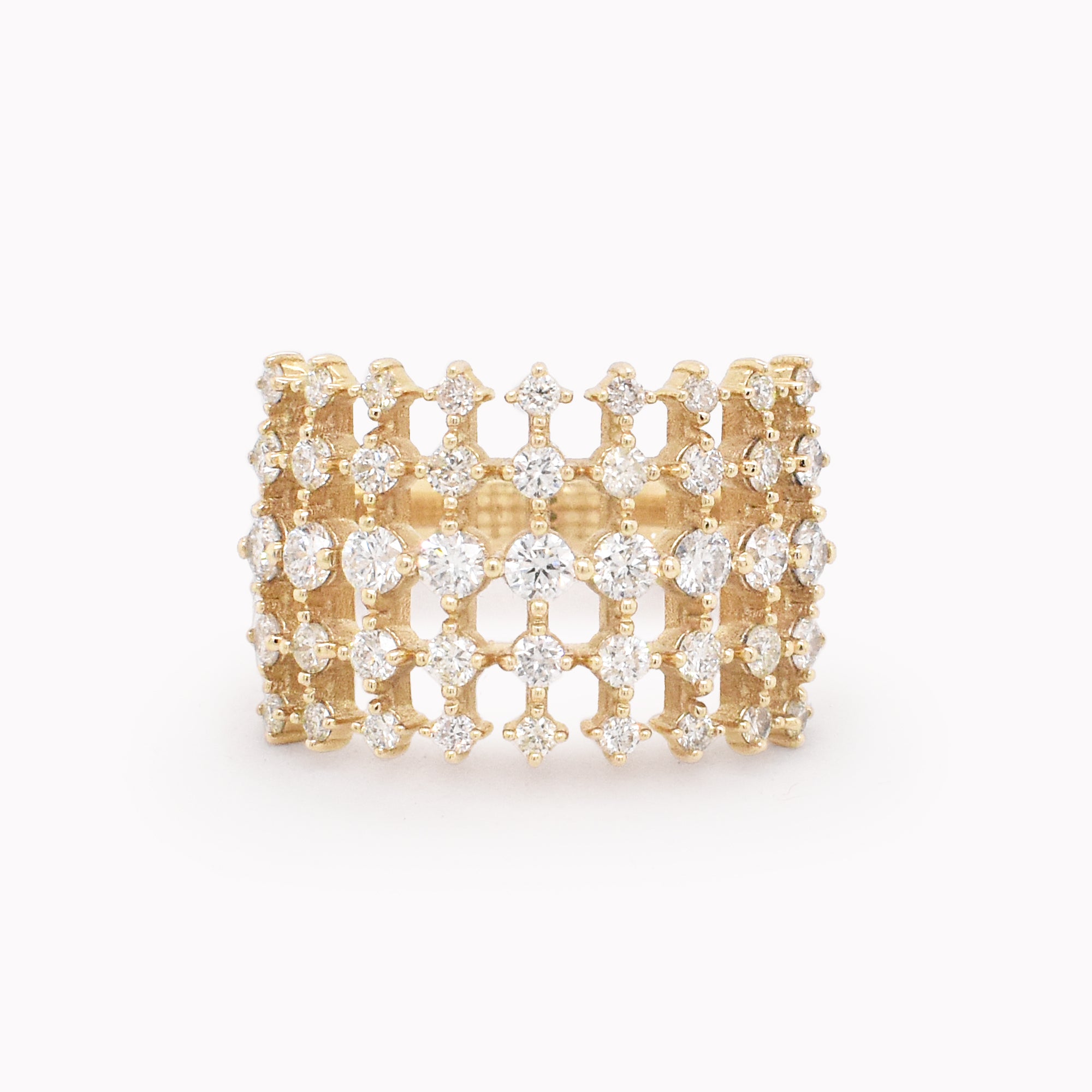 Five-Tiered Cage Diamond Ring