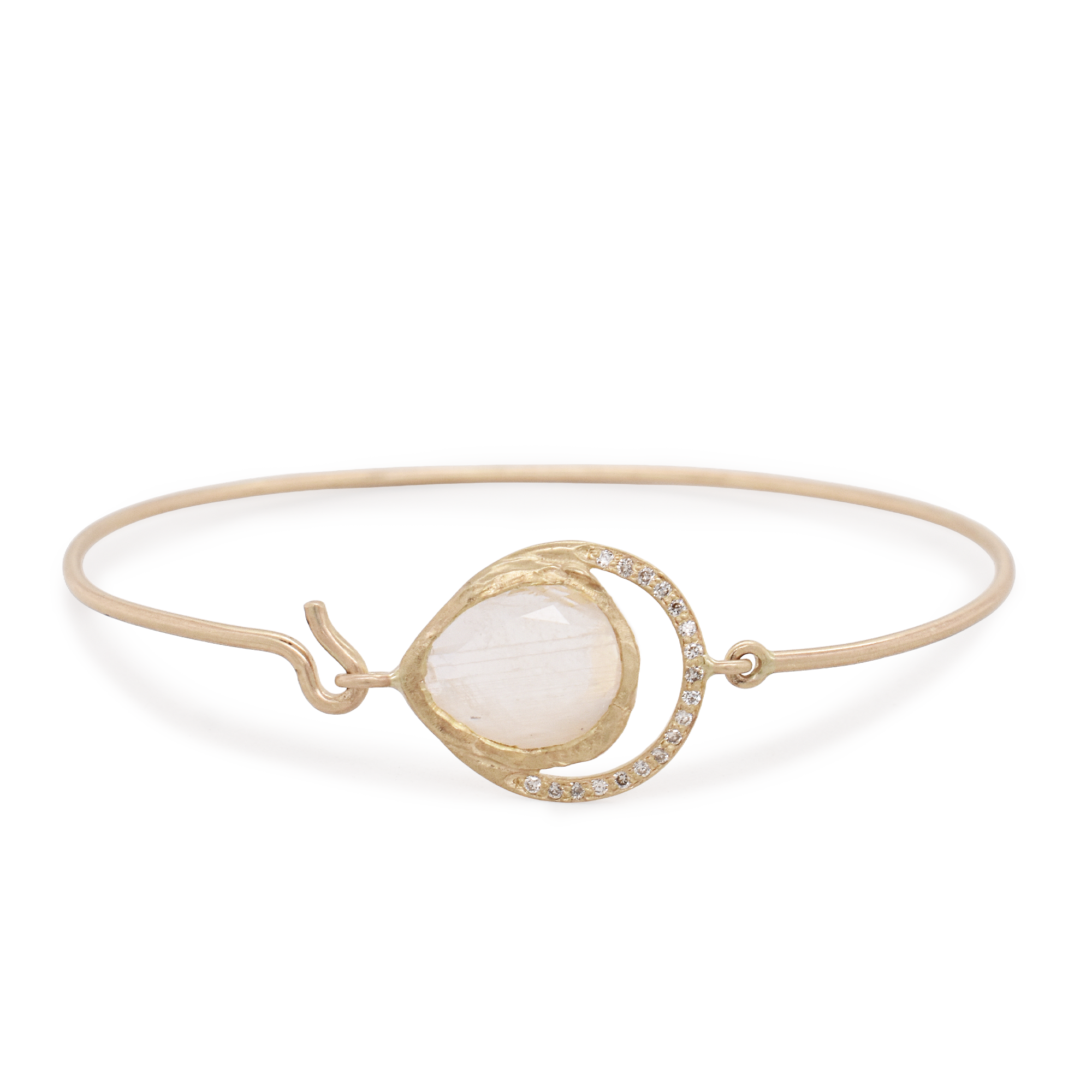 Gaia Moonstone & Diamond Bangle