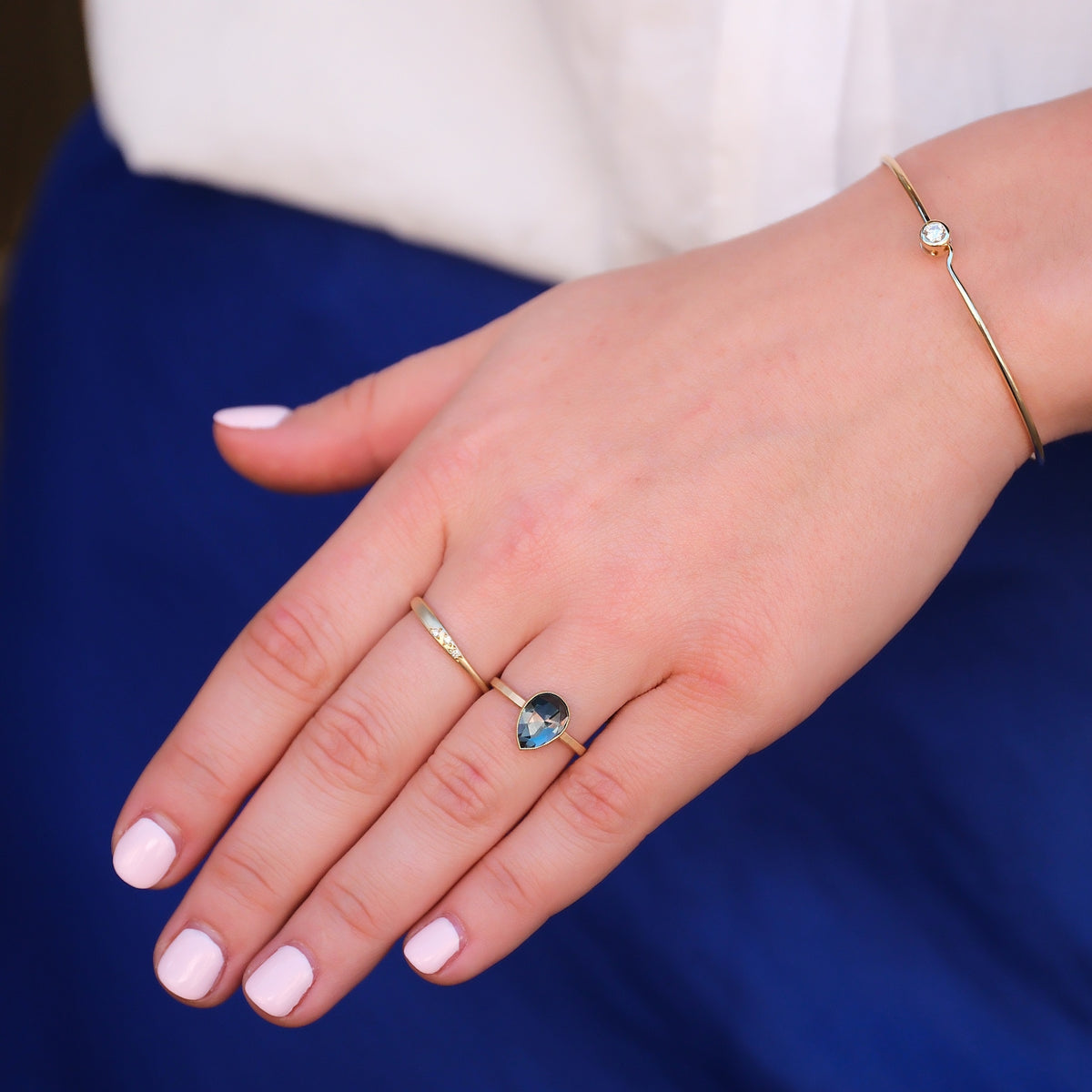 Pear London Blue Topaz Ring
