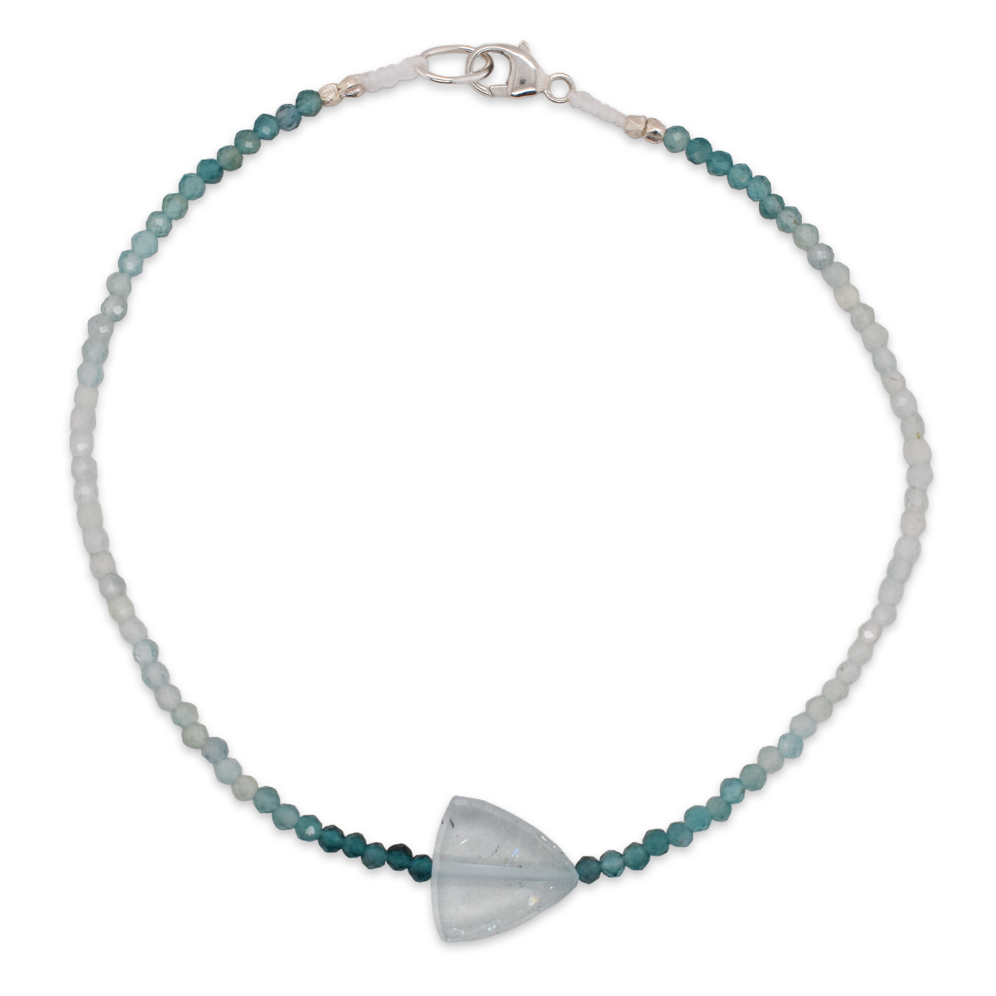 Grandidierite & Aquamarine Beaded Bracelet