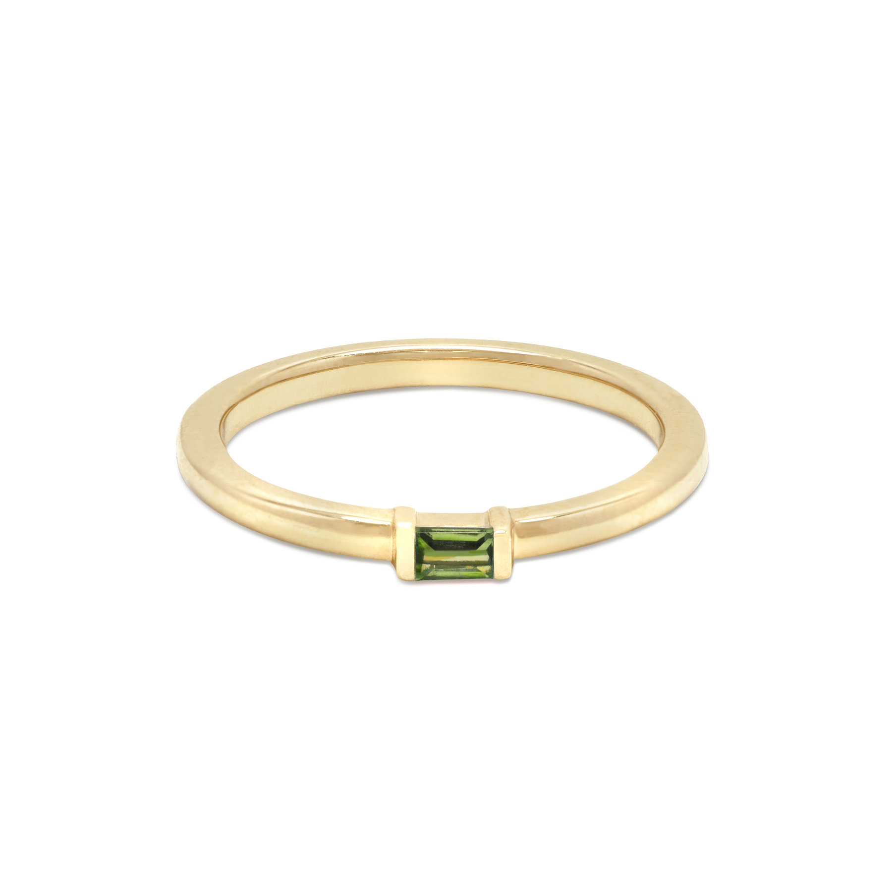 Tourmaline Baguette Birthstone Stack Ring