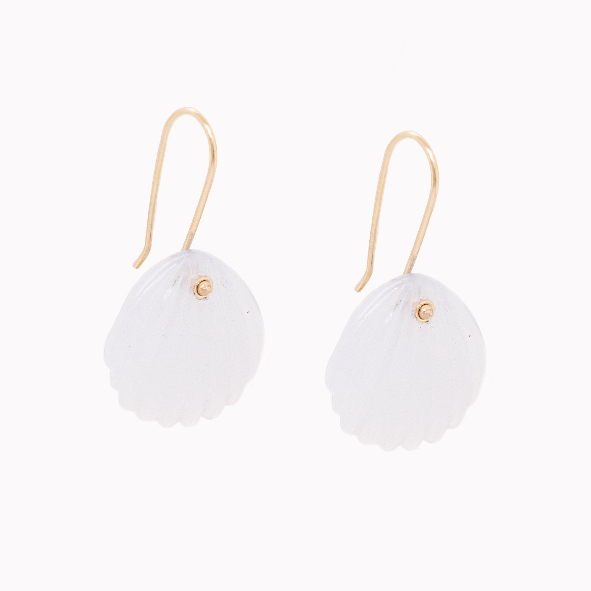 Chalcedony Shell Earrings