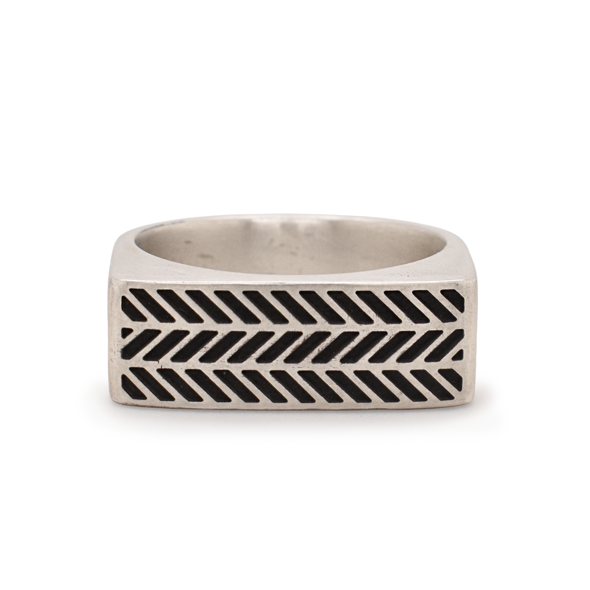 Herringbone Bar Signet Ring