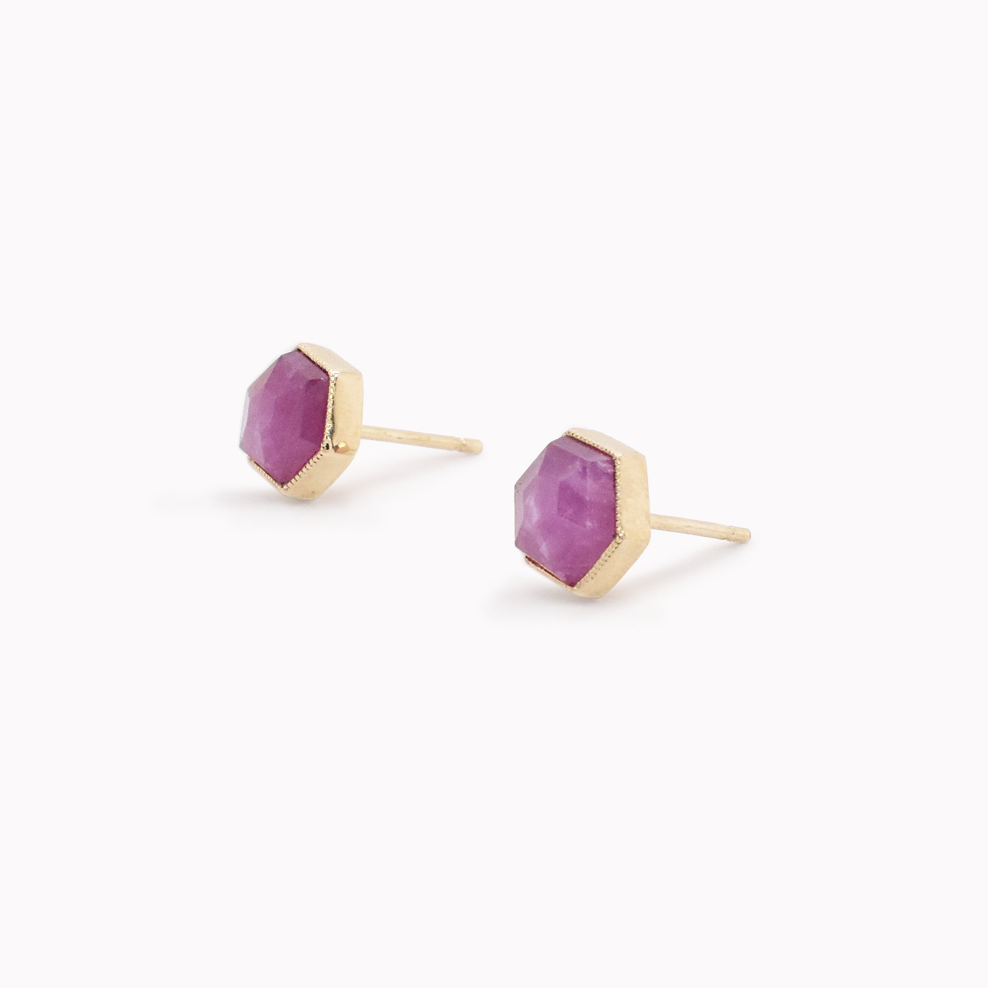 Hexagon Sapphire Studs