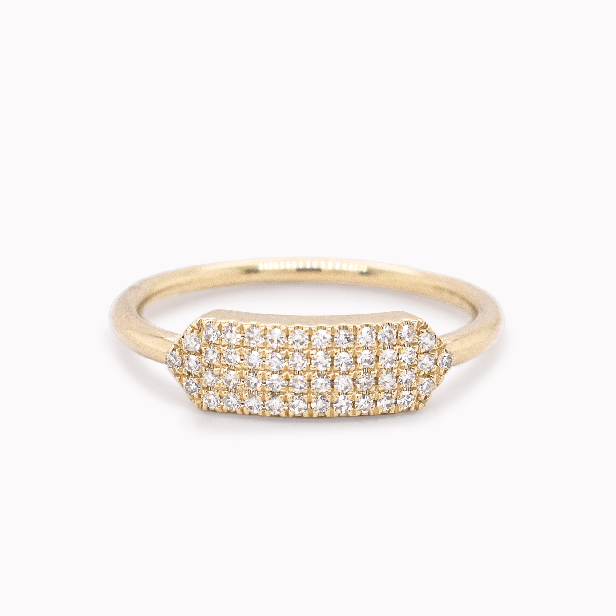 Hexagon Diamond Pinky Ring