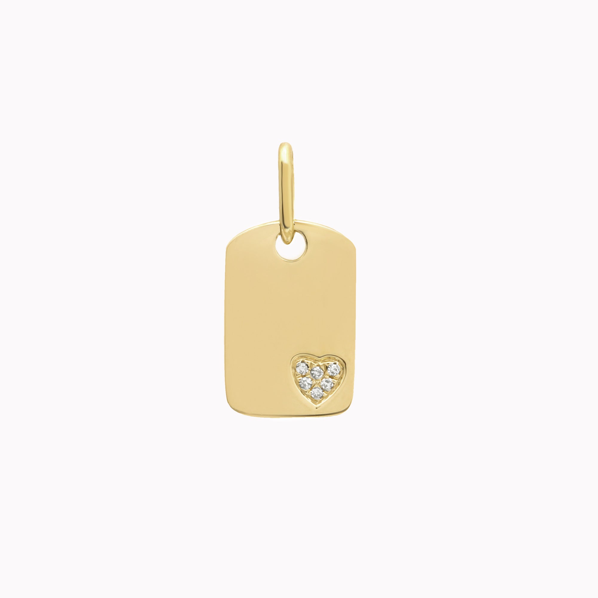 Diamond Heart ID Tag Charm
