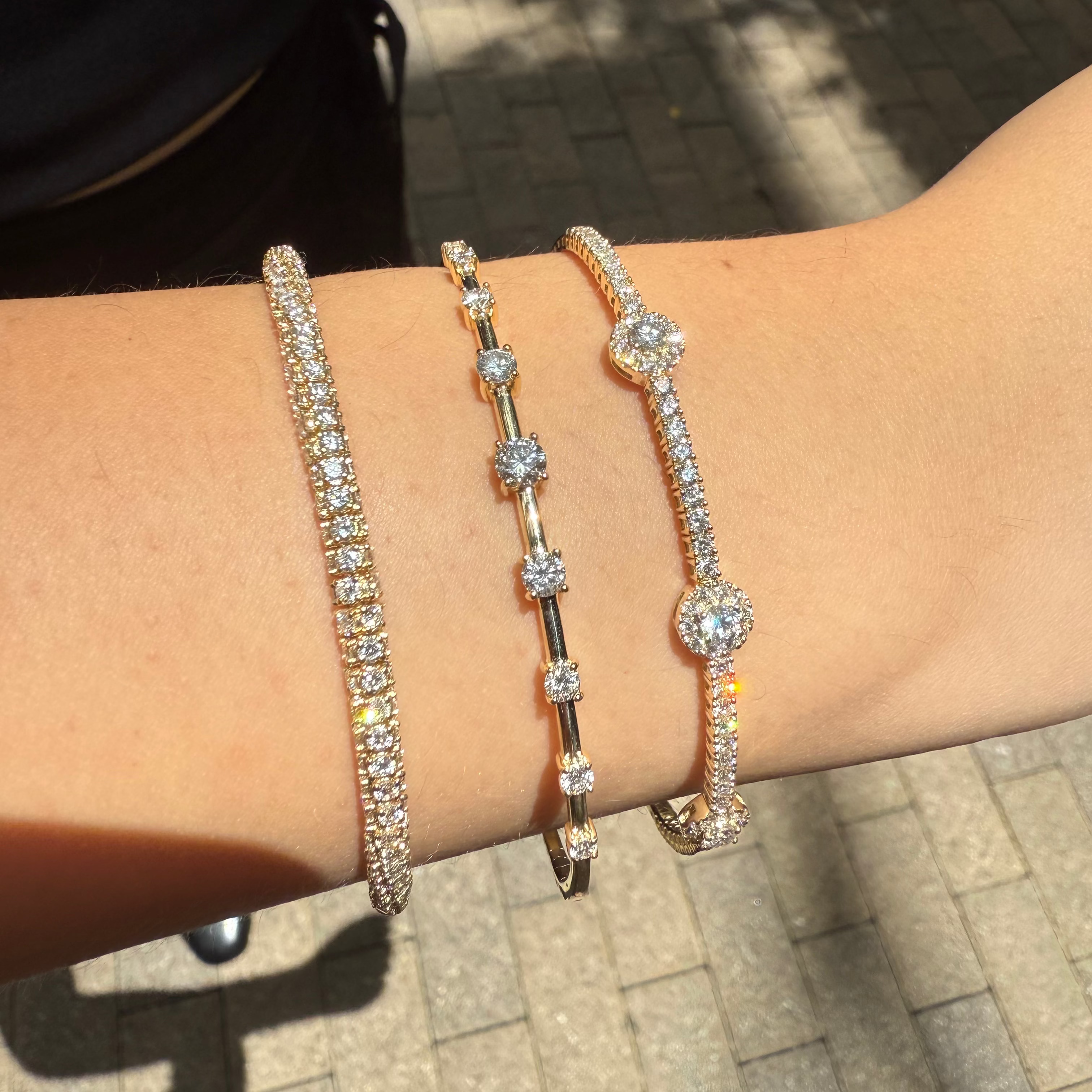 Graduating Diamond Station Bangle