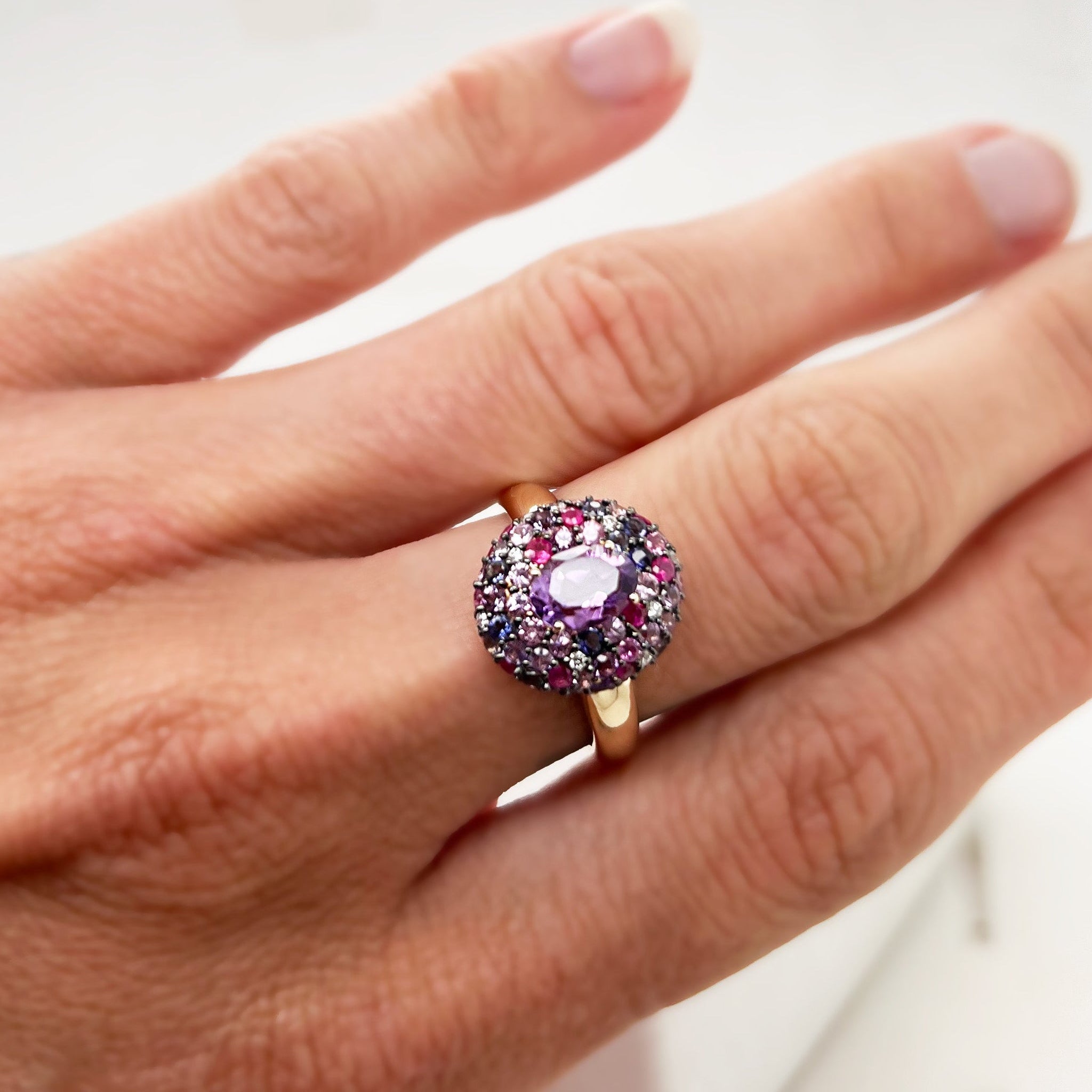 Mosaic Purple Gemstone Ring