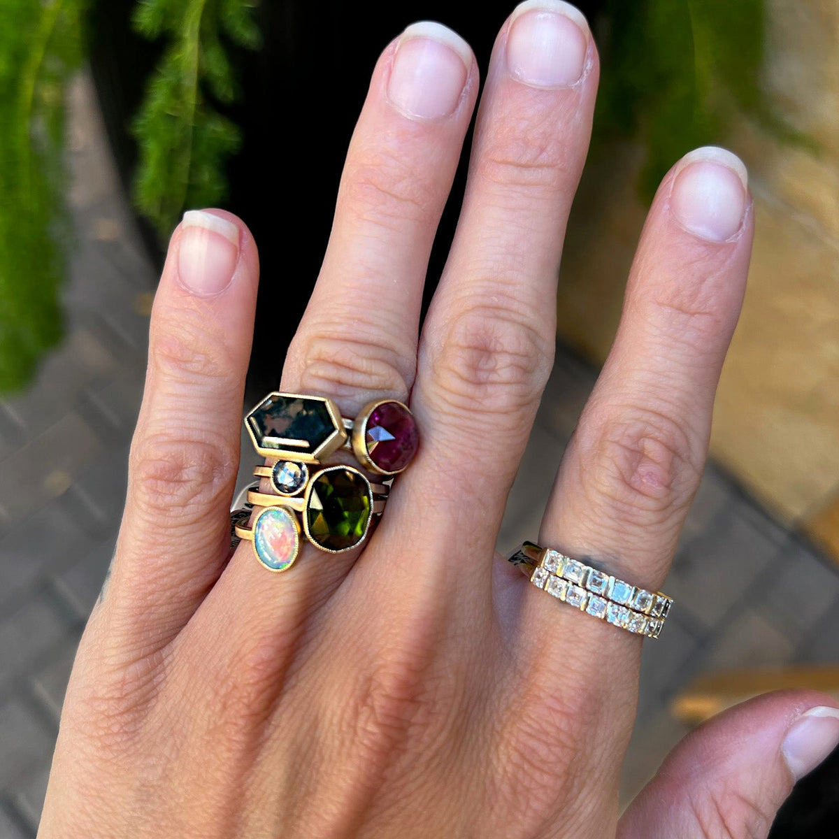 Oval Australian Crystal Opal Ring