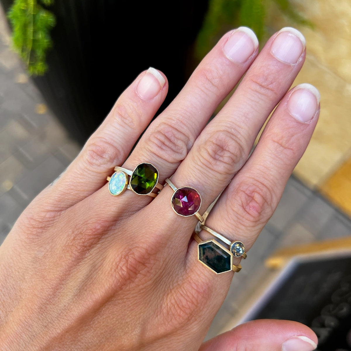 Juicy Oval Green Tourmaline Ring