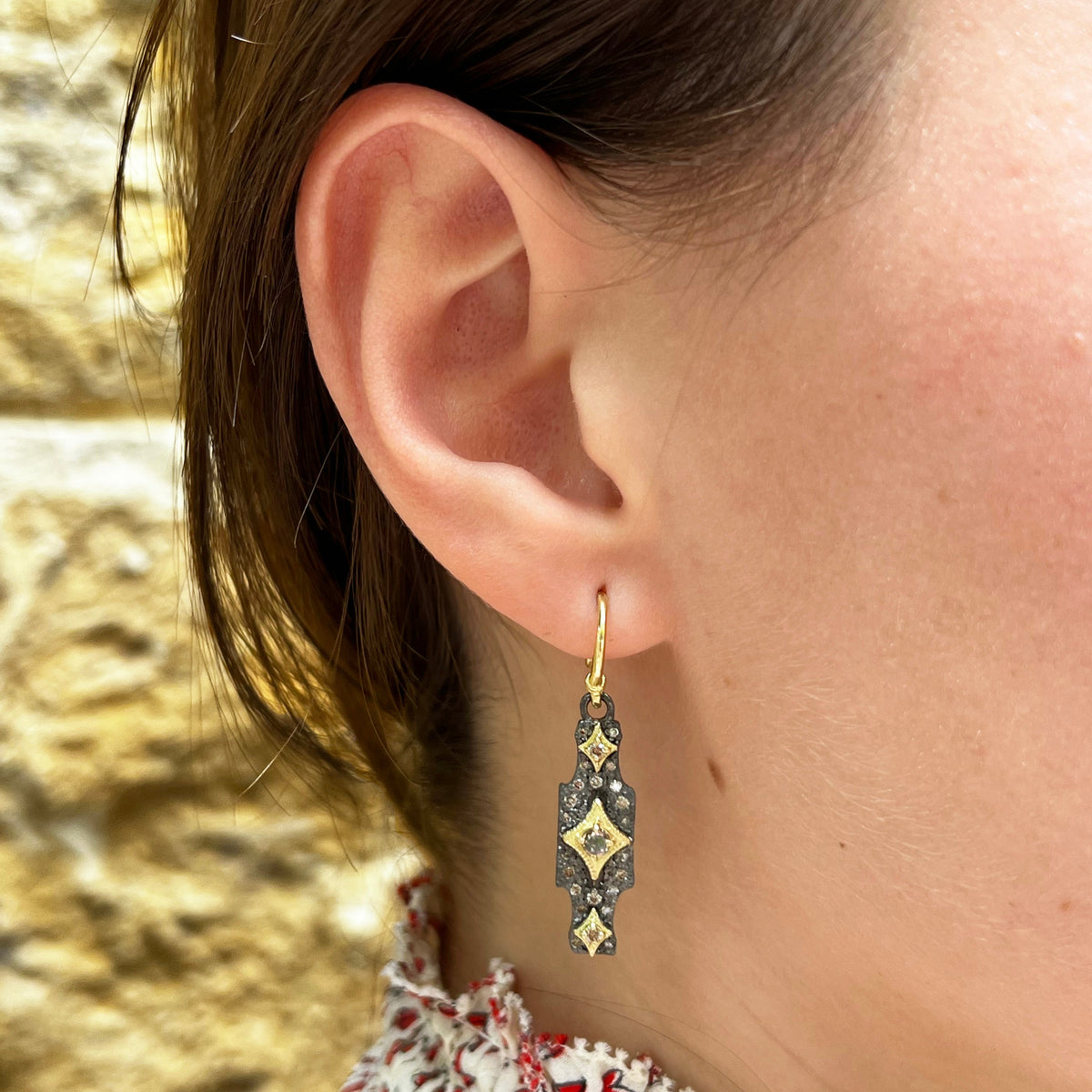 Scroll Champagne Diamond Earrings