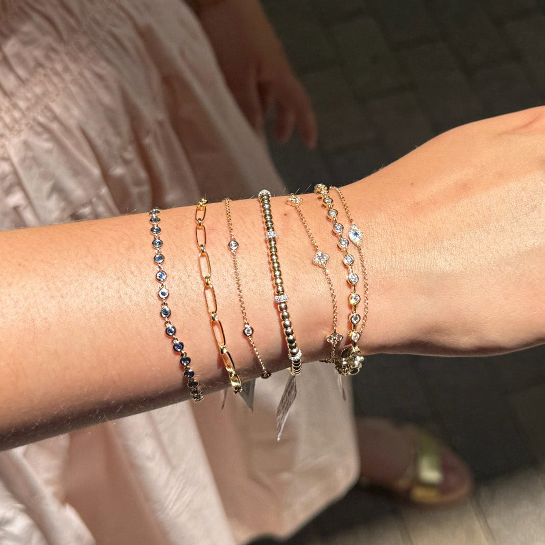 Paperclip & Round Chain Link Bracelet