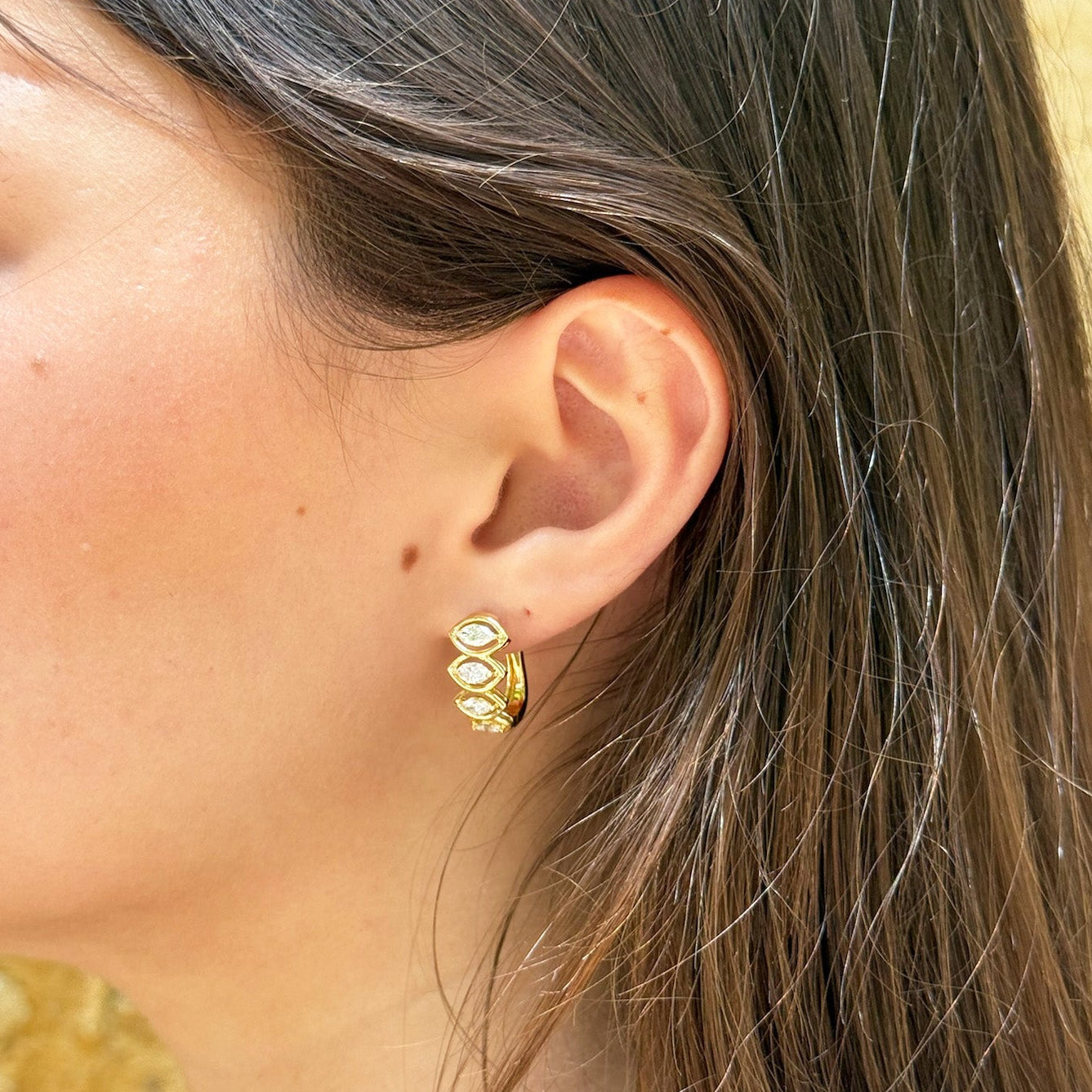 Tapered Marquise Diamond Earrings