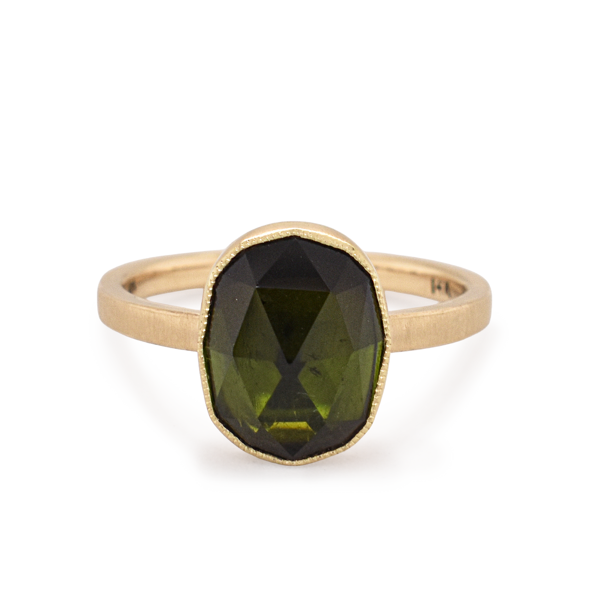 Juicy Oval Green Tourmaline Ring