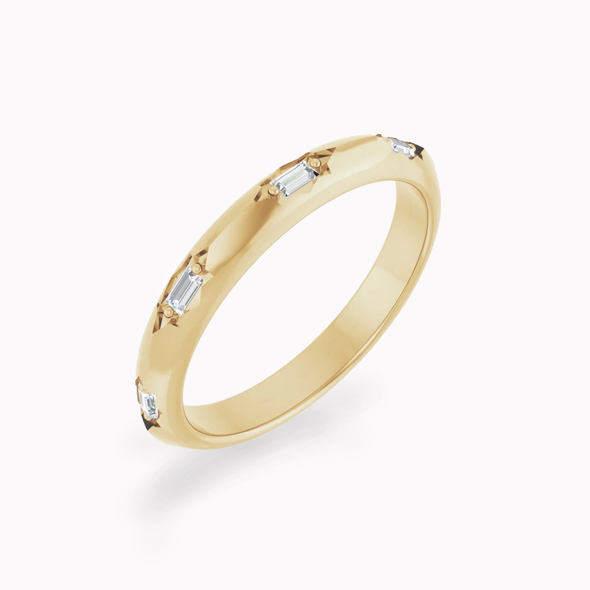Gypsy Set Baguette Diamond Knife Edge Band