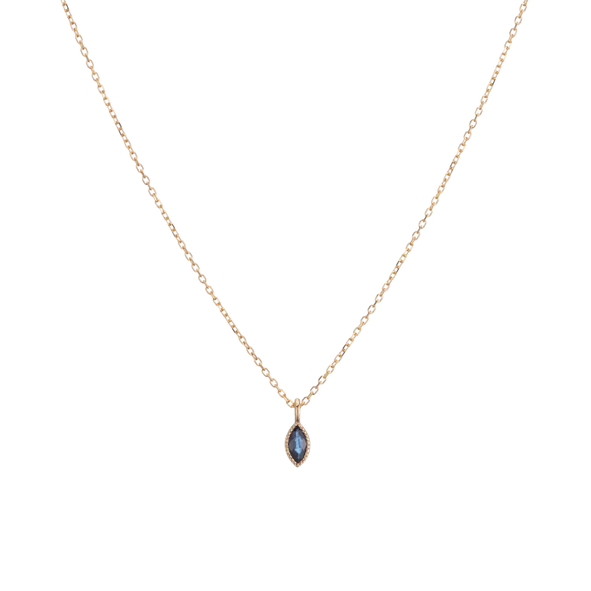 Marquise Blue Sapphire Wisp Necklace