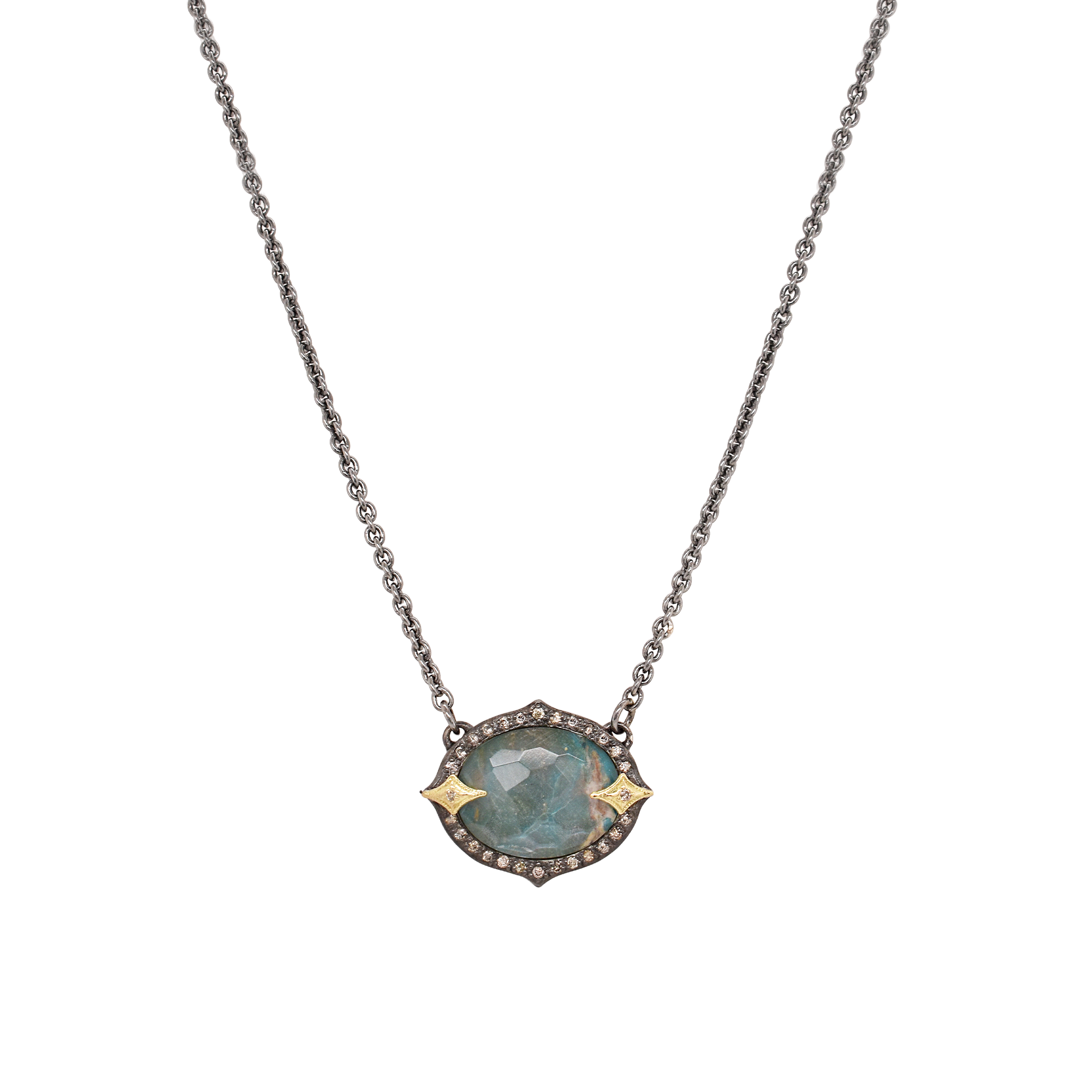 Opal, Pearl & White Quartz Triplet Necklace