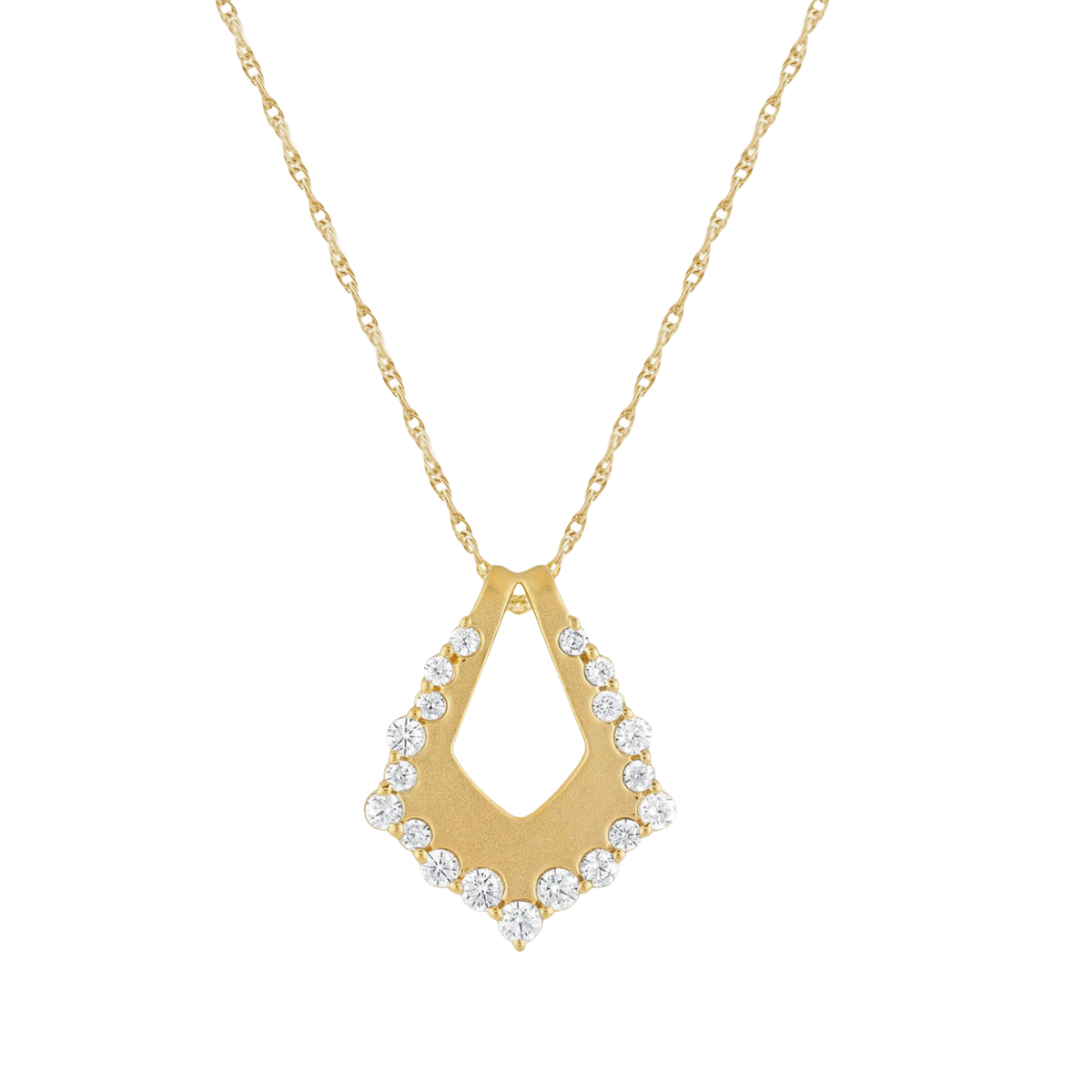 Open Kite Diamond Pendant Necklace