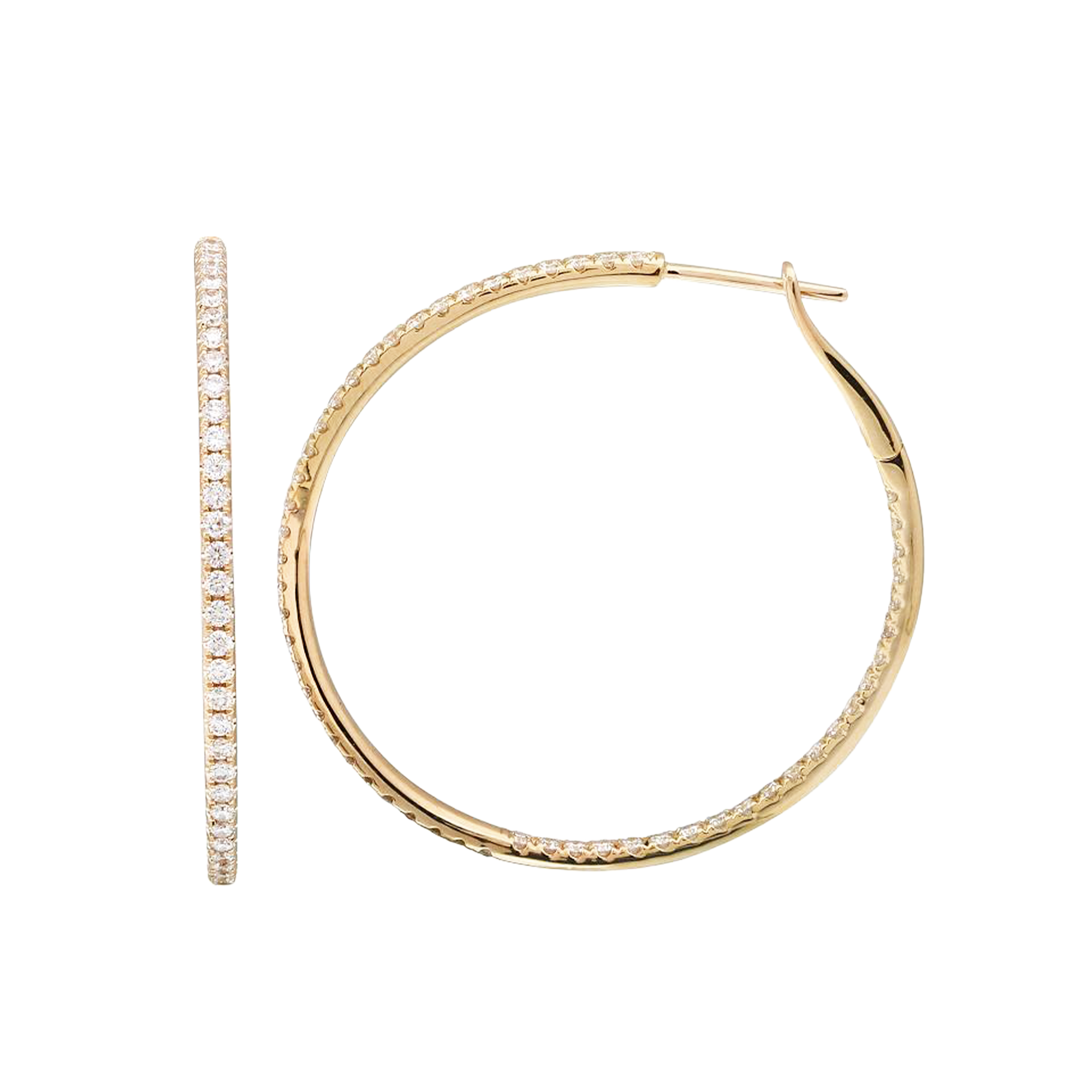 Pavé Diamond Hoops 40mm
