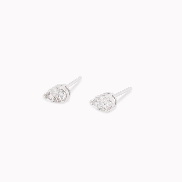 Diamond Pear Illusion Stud Earrings