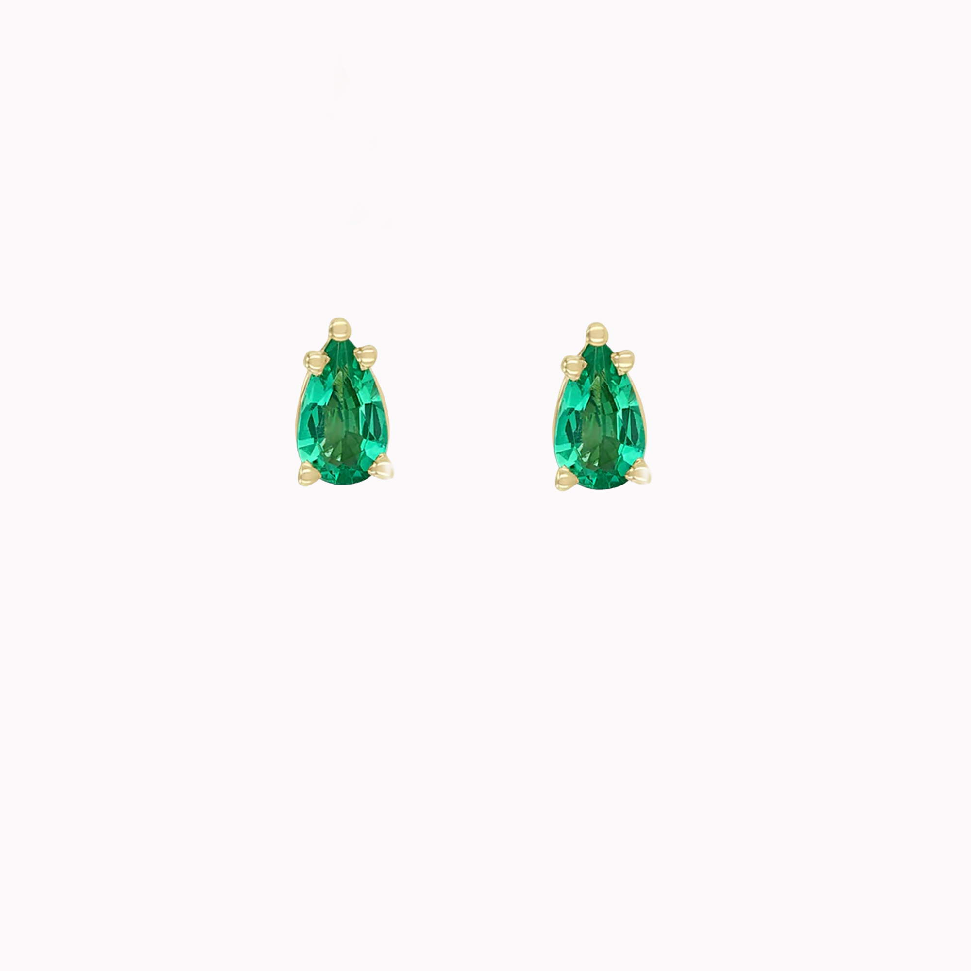 Pear Emerald Studs